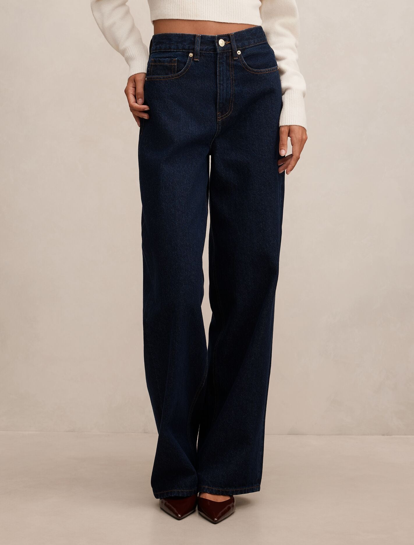 Gia High-Rise Wide Leg Jeans Dark Wash Forever New