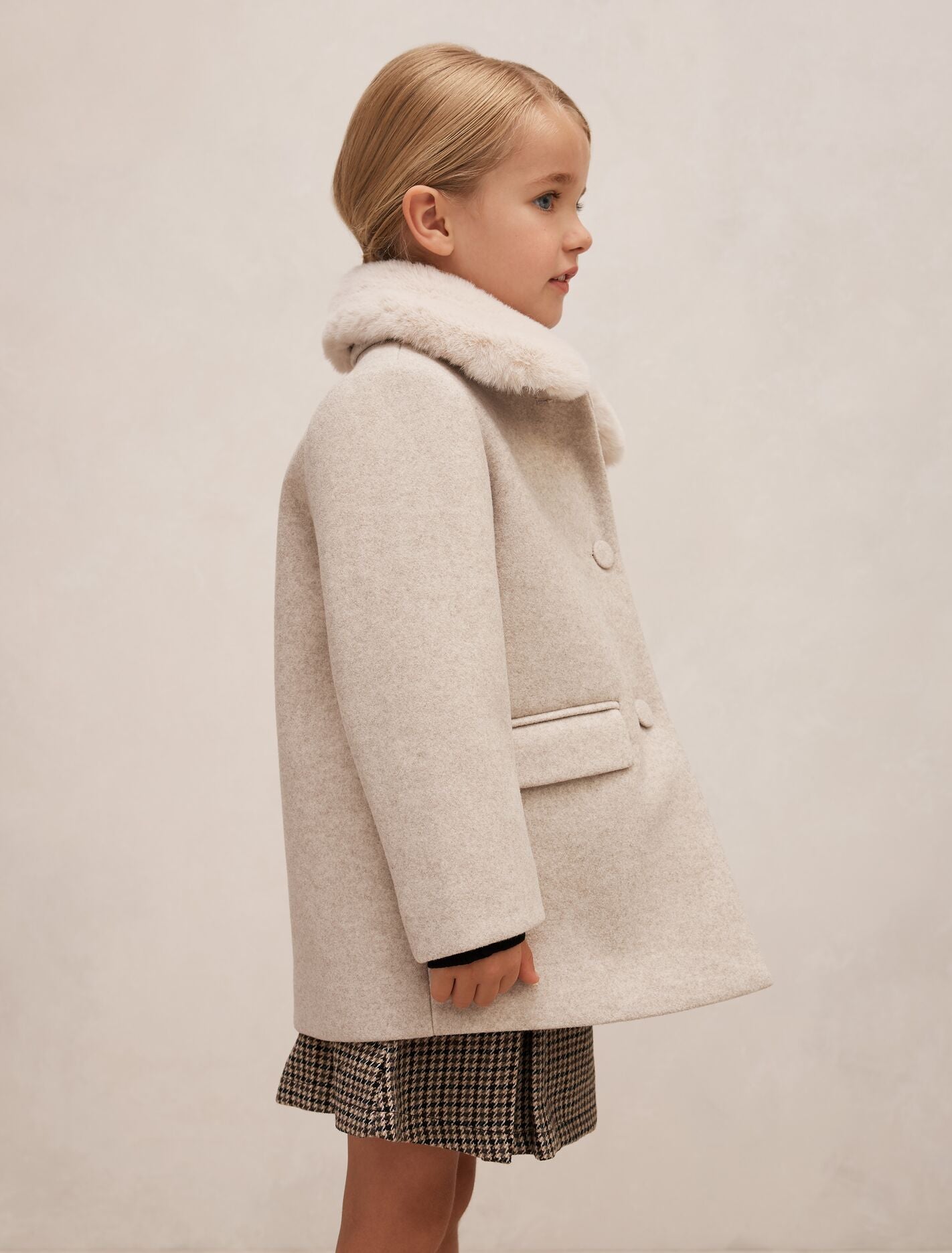 Isabella Girls Faux-Fur Collar Coat Forever New