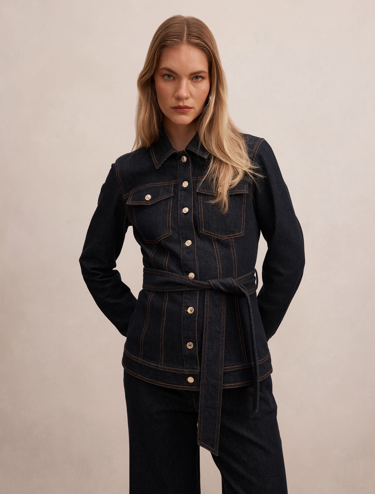ジャケット・アウター NO MASS PROD CRYPTKEEPER DENIM COAT Kelly Denim Jacket Dark Wash | Forever New
