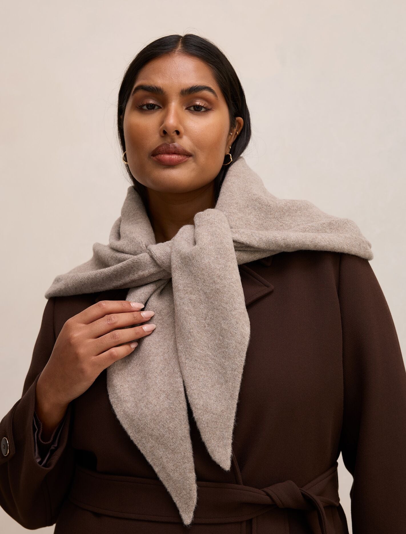 Tina Triangle Scarf 0 Mocha Forever New