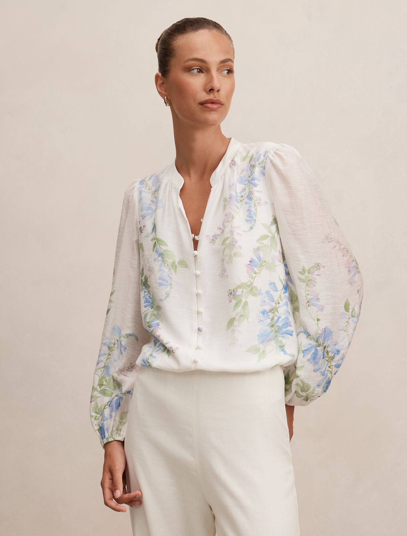 Dove Placement Print Blouse Wisteria Floral Forever New