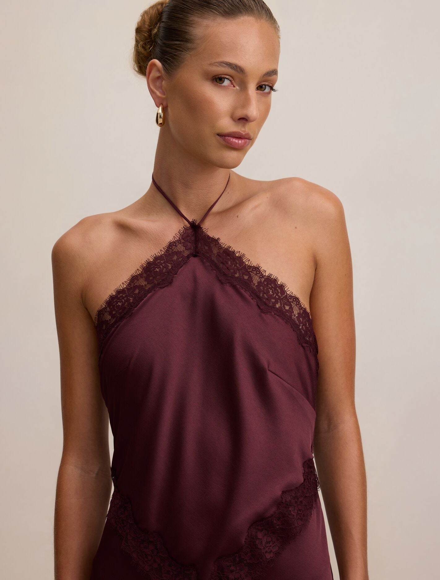 Kelli Lace Strappy Satin Maxi Dress Forever New