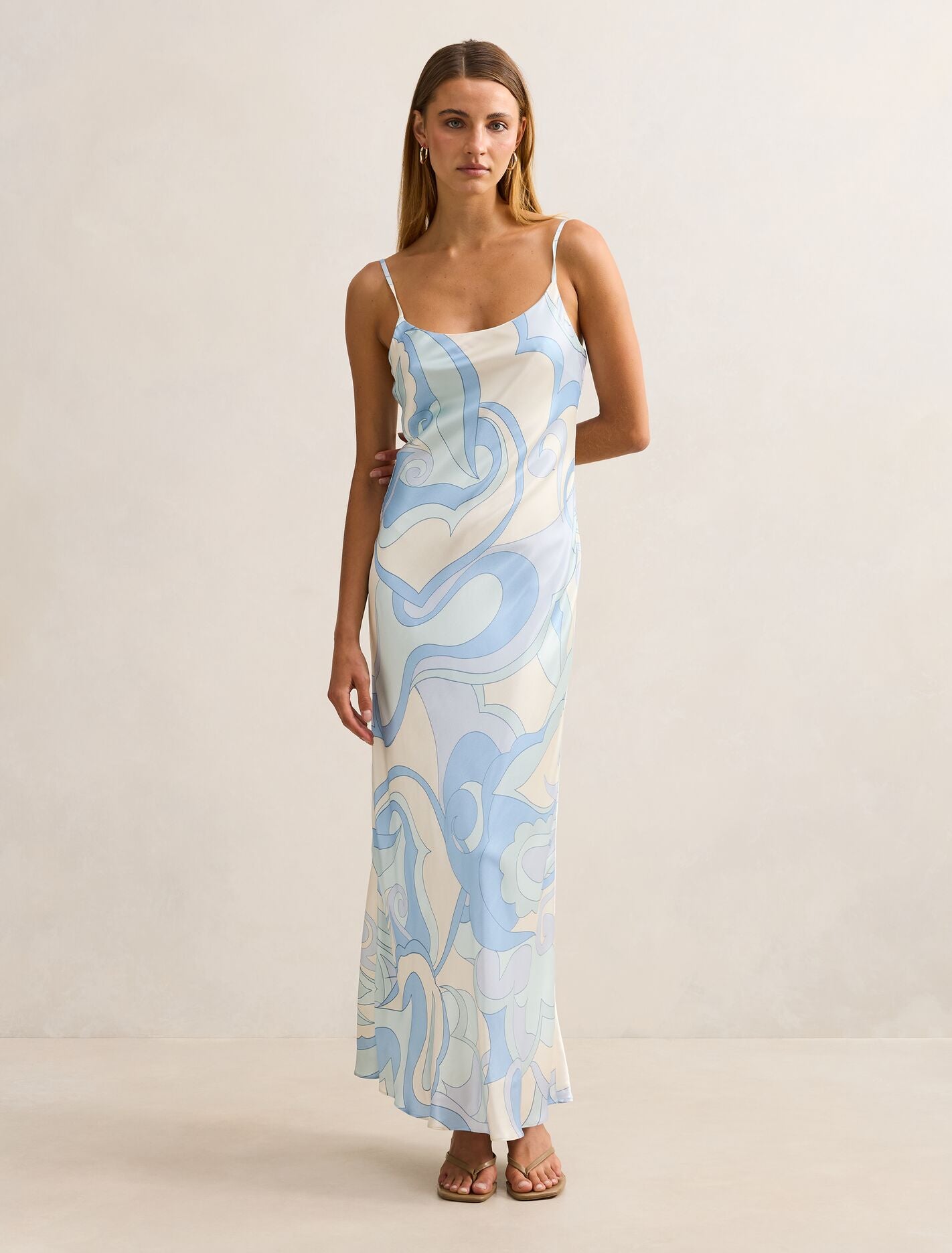 Violet Strappy Slip Dress Riviera Swirl Forever New