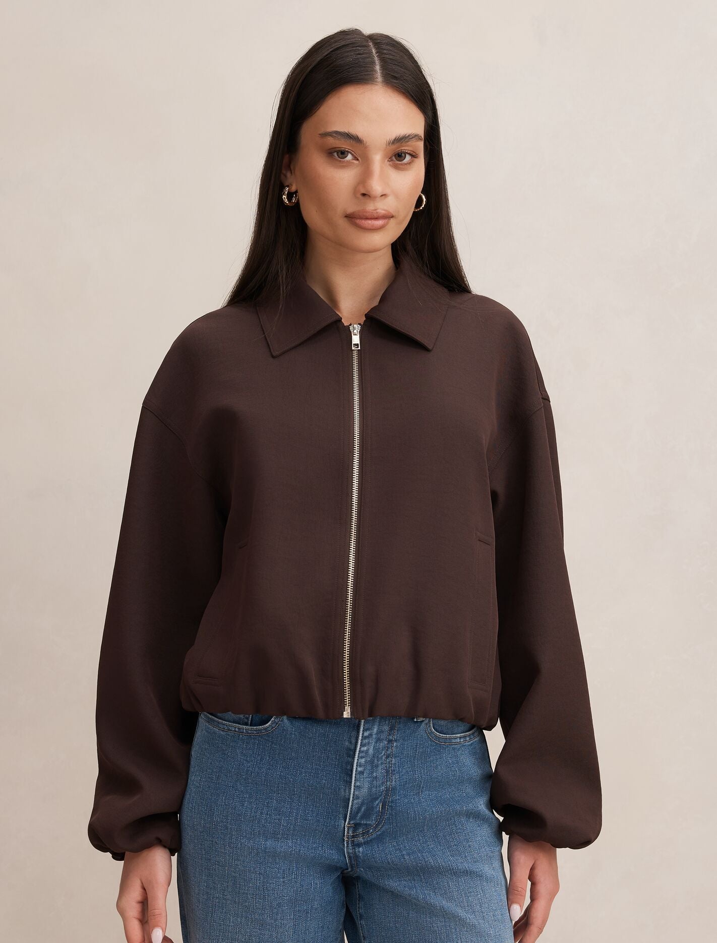 Lana Twill Jacket Dark Chocolate | Forever New
