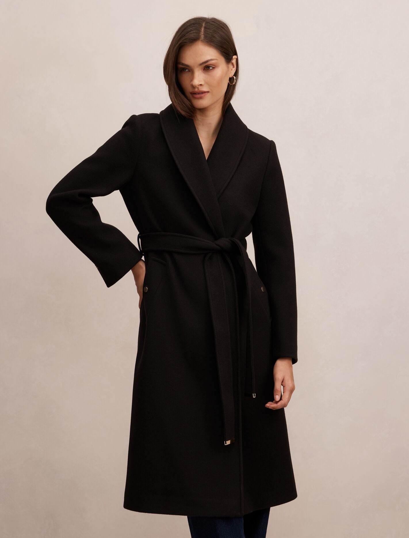 Clarissa Wrap Coat Black Forever New