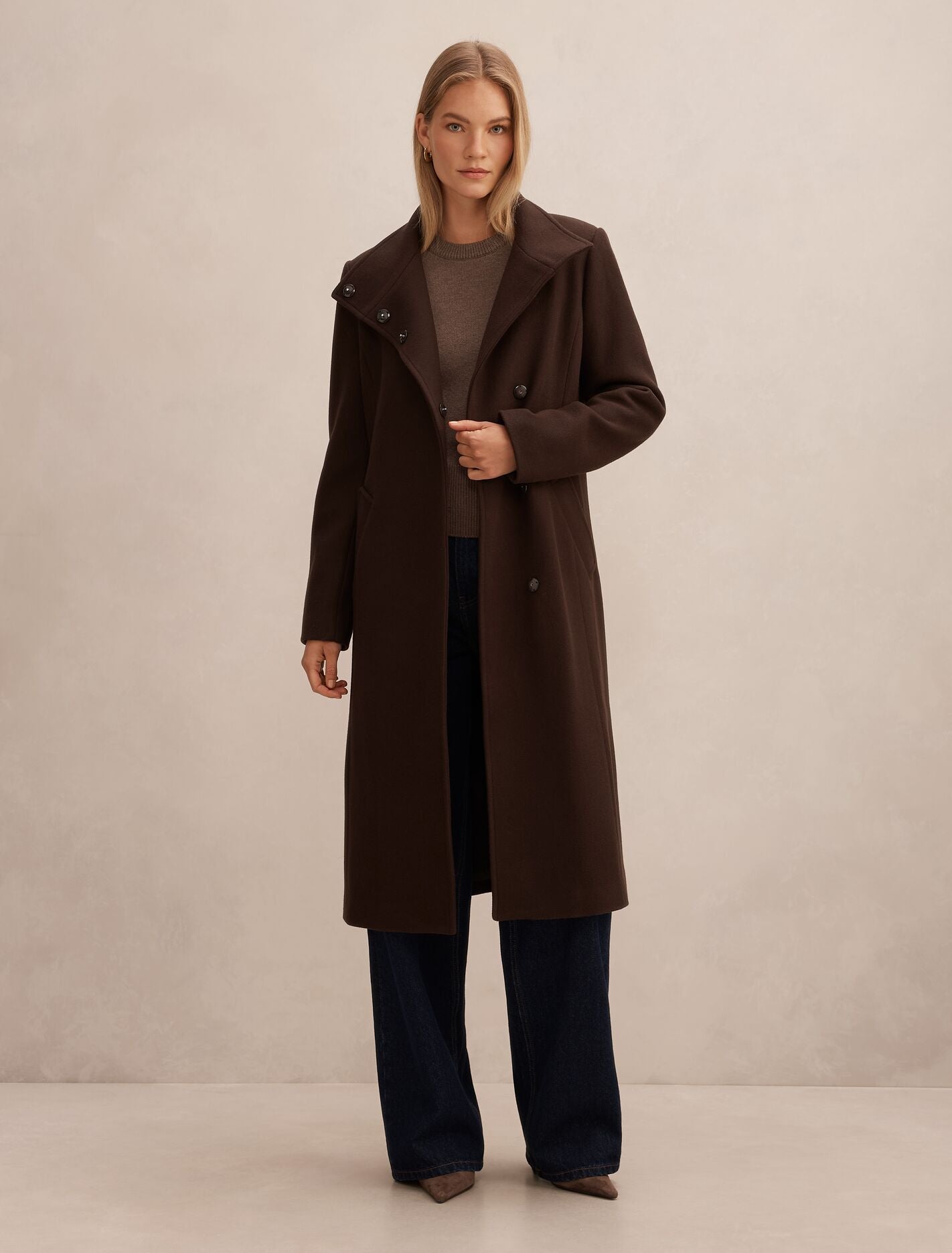 Phoebe Funnel Neck Coat Forever New