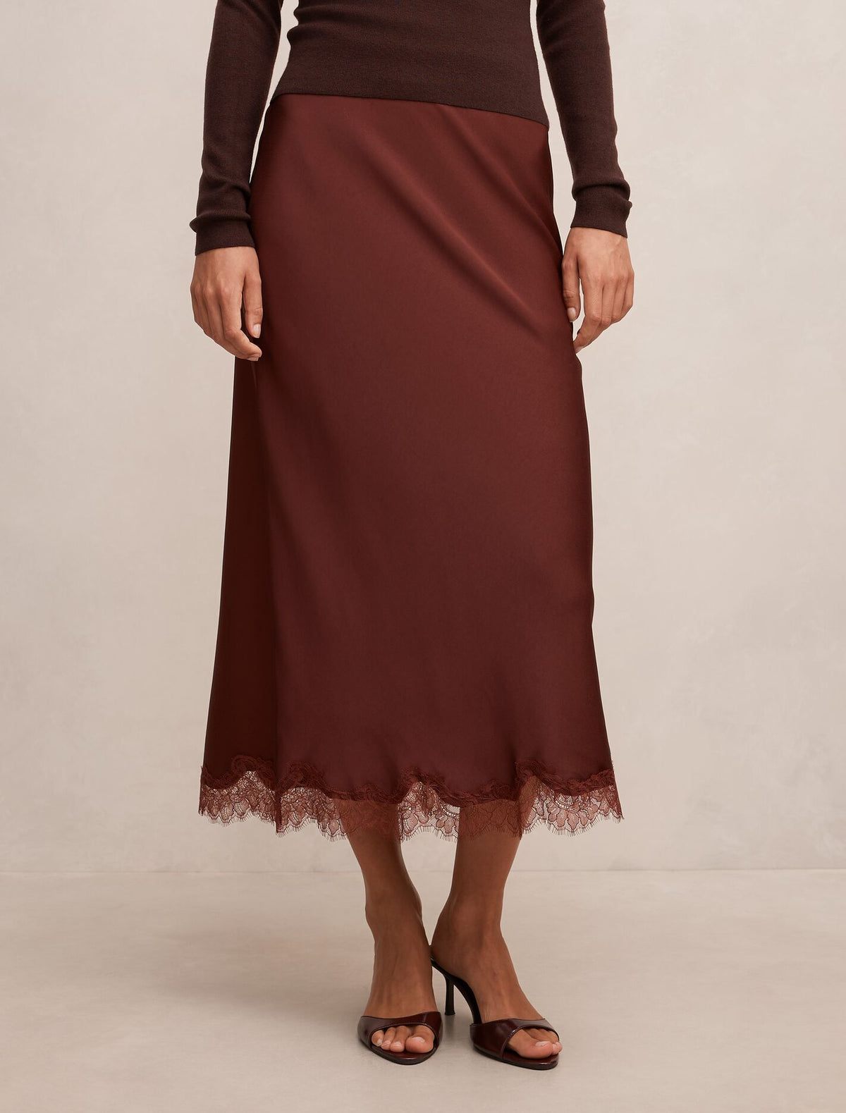 Enola Lace Maxi Skirt Deep Rust Forever New