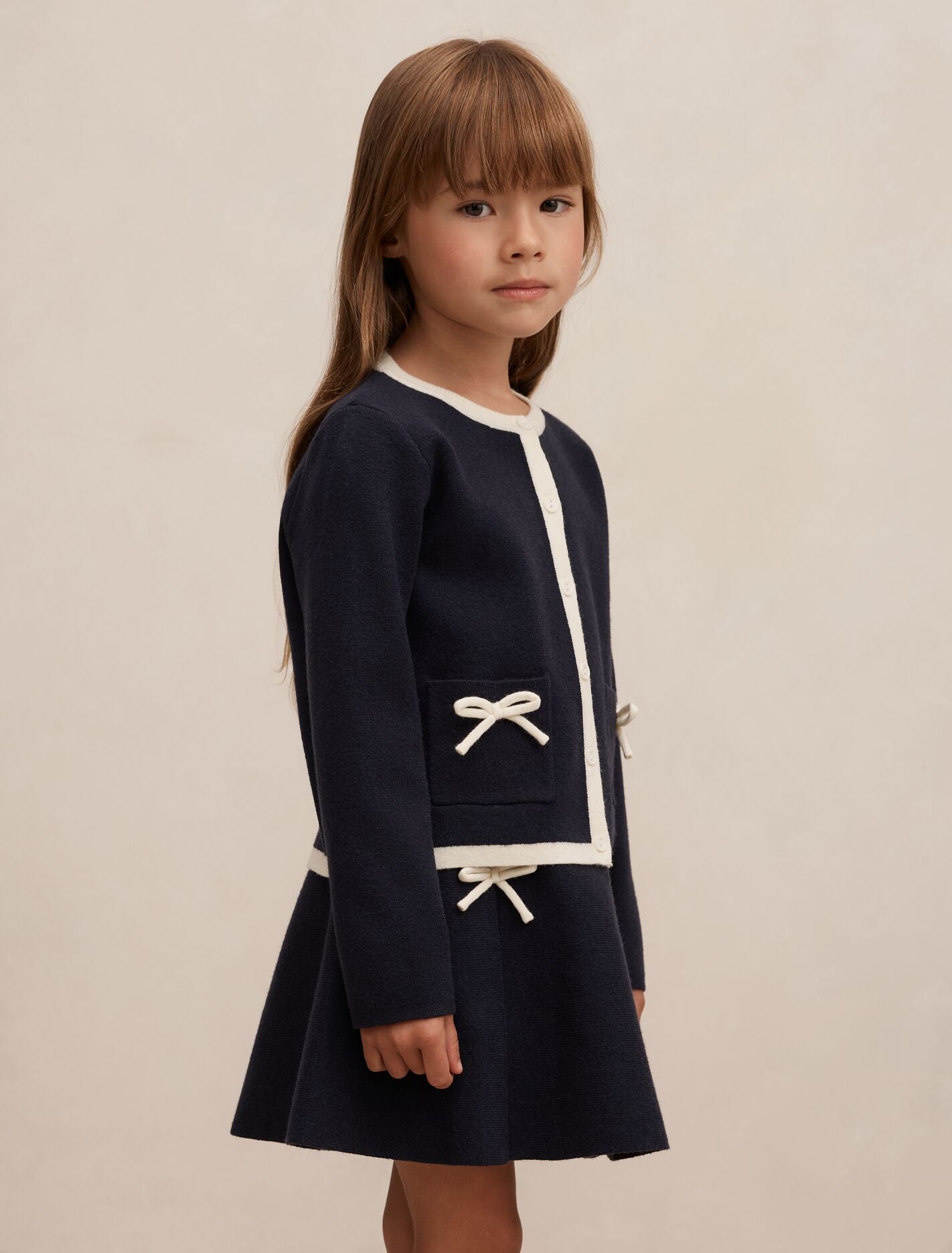 Coco Bow Girls Knit Cardigan Forever New