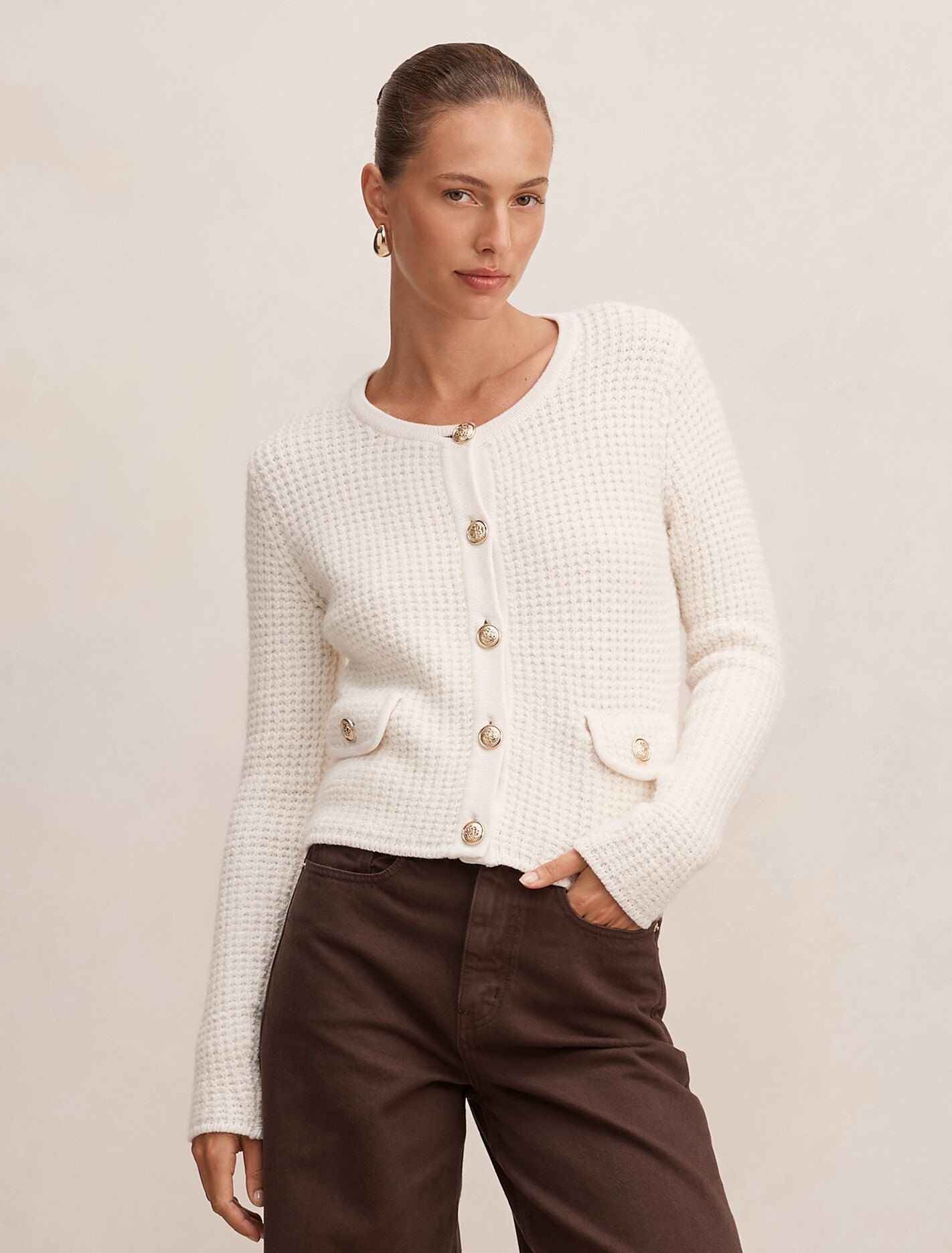 Celine Fluffy Stitch Cardigan Forever New