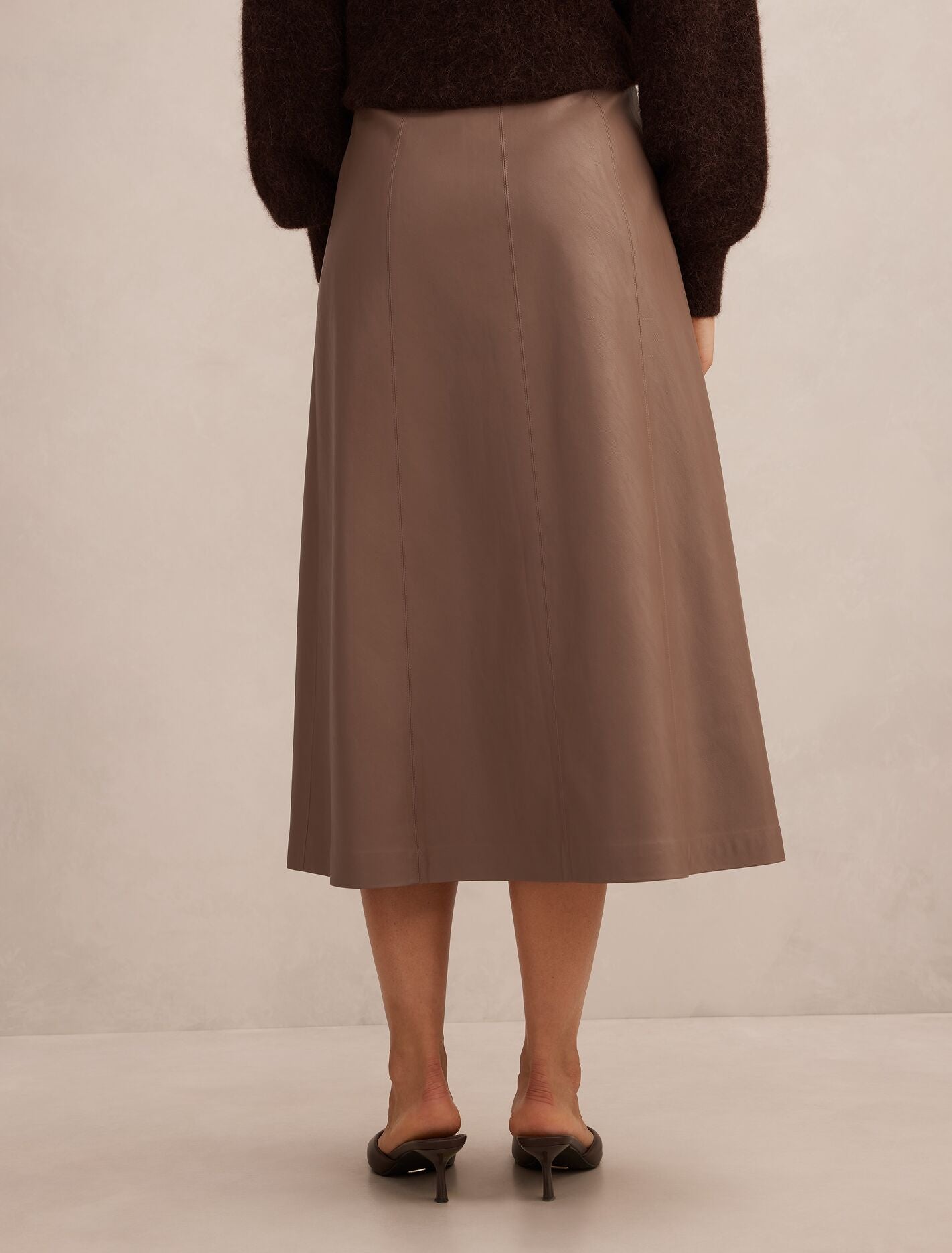 Isla Vegan Leather Midi Skirt Forever New