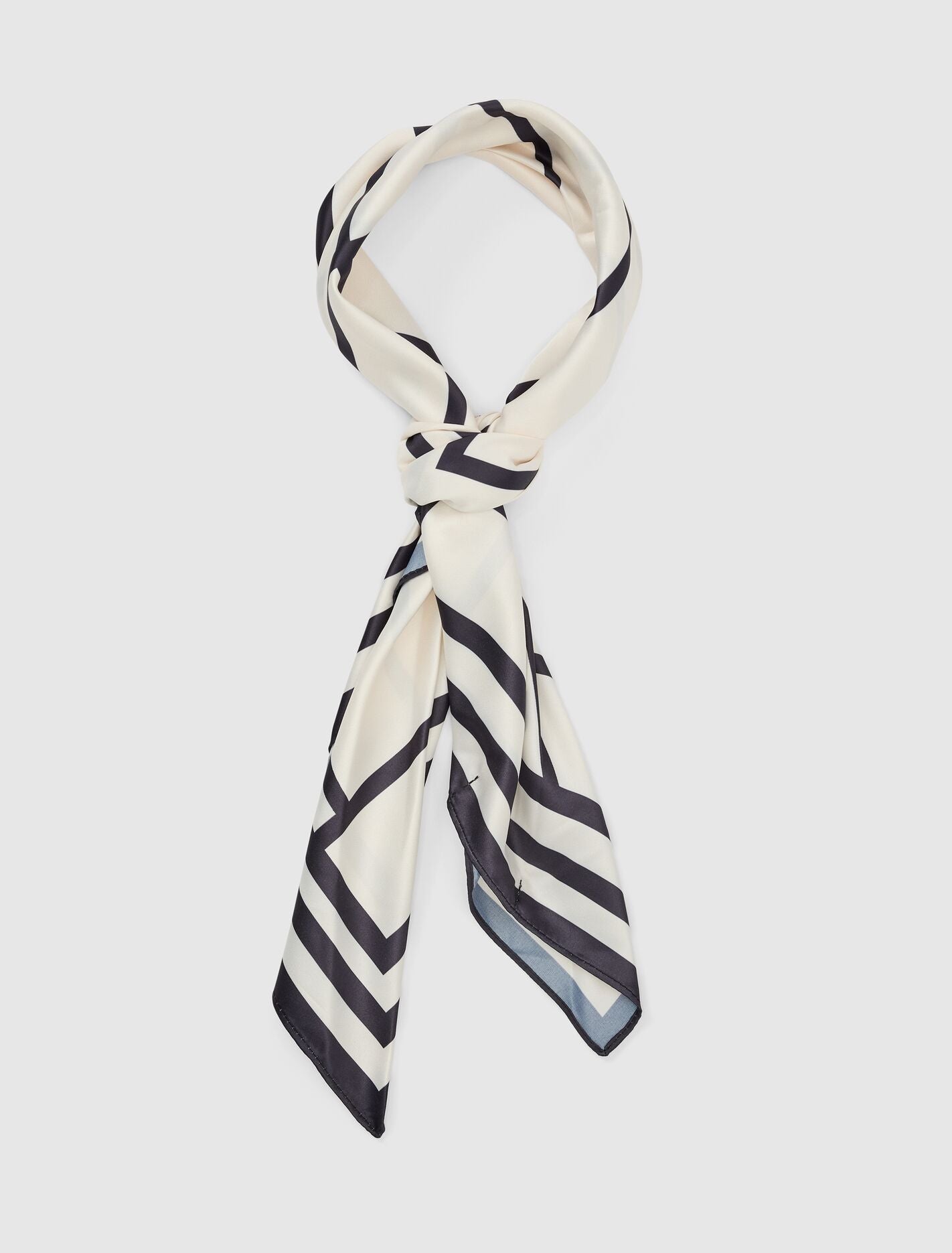 Sabrina Satin Scarf 0 Stripe Mono Forever New