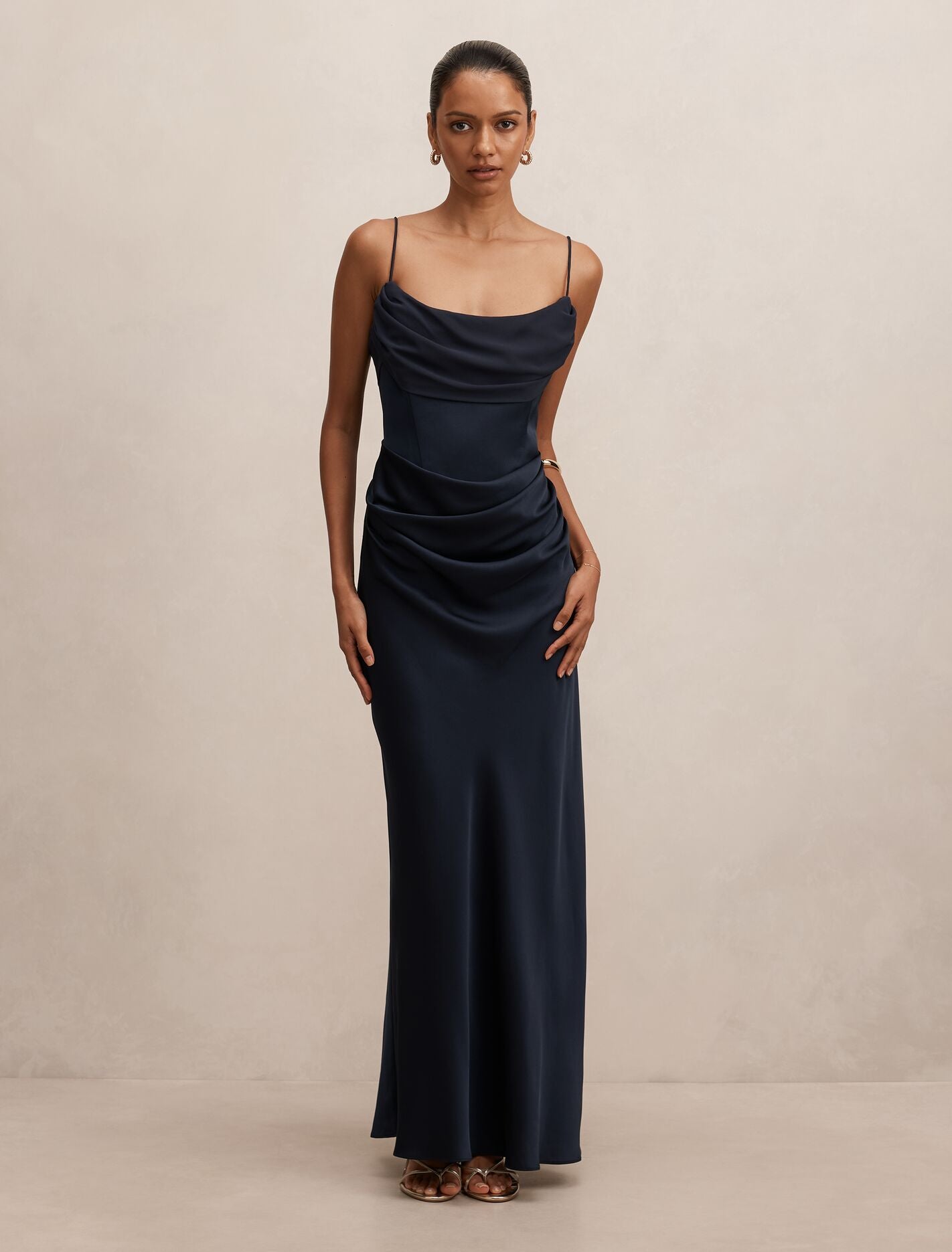 Claudia Petite Corset Maxi Dress Navy Forever New — free download