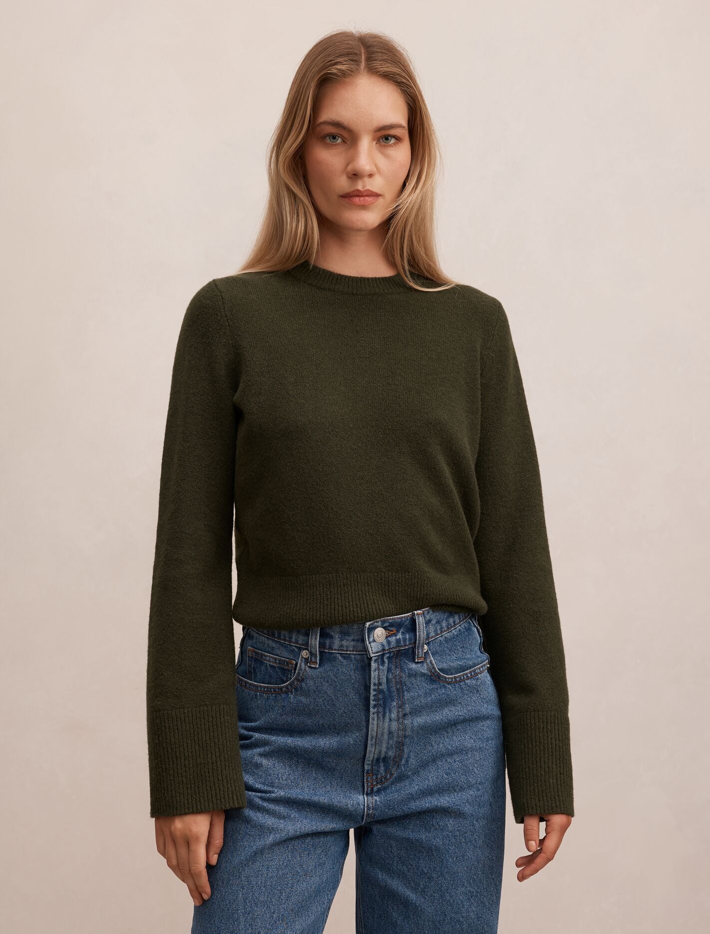 Natalie Knitted Sweater Deep Green | Forever New