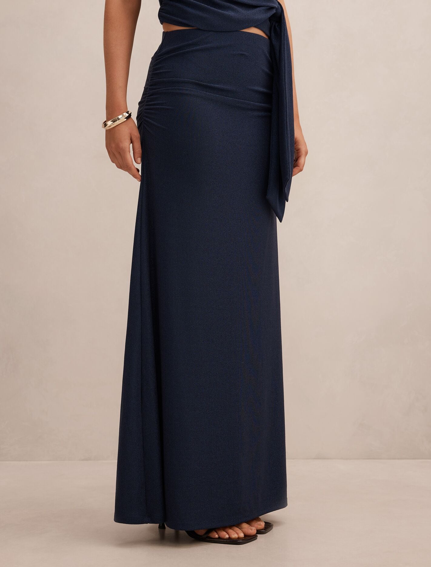 Matilda Metallic Flute Maxi Skirt Forever New