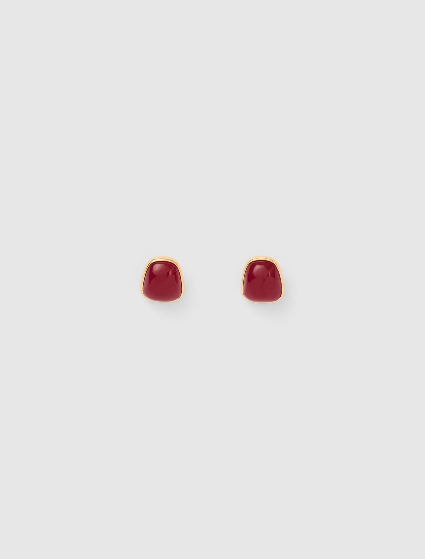 Sully Small Stone Stud Earrings 0 Red Currant Gold Forever New