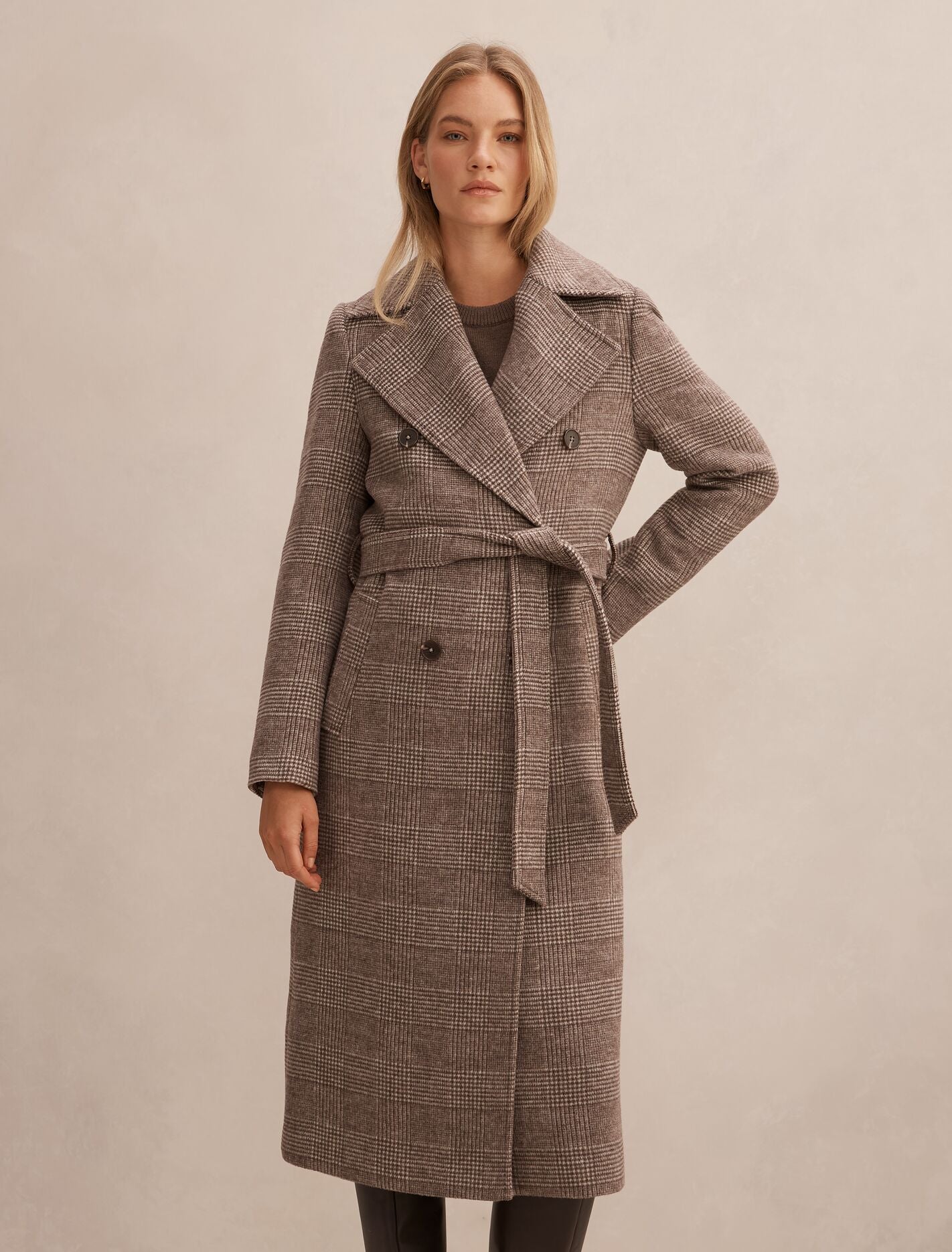 Charlie Check Coat Mid Brown Check Set Forever New