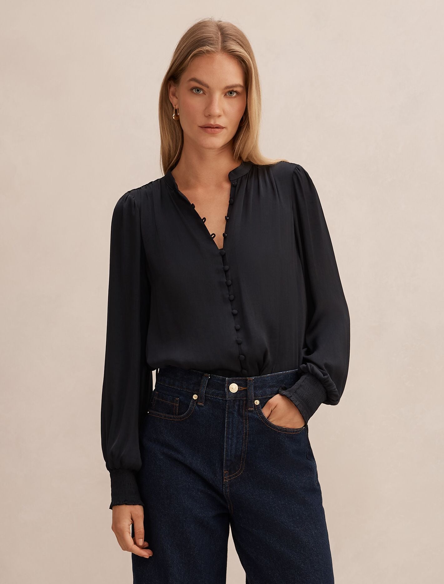Savannah Button Up Blouse Navy | Forever New Savannah Button Up Blouse Navy | Forever New