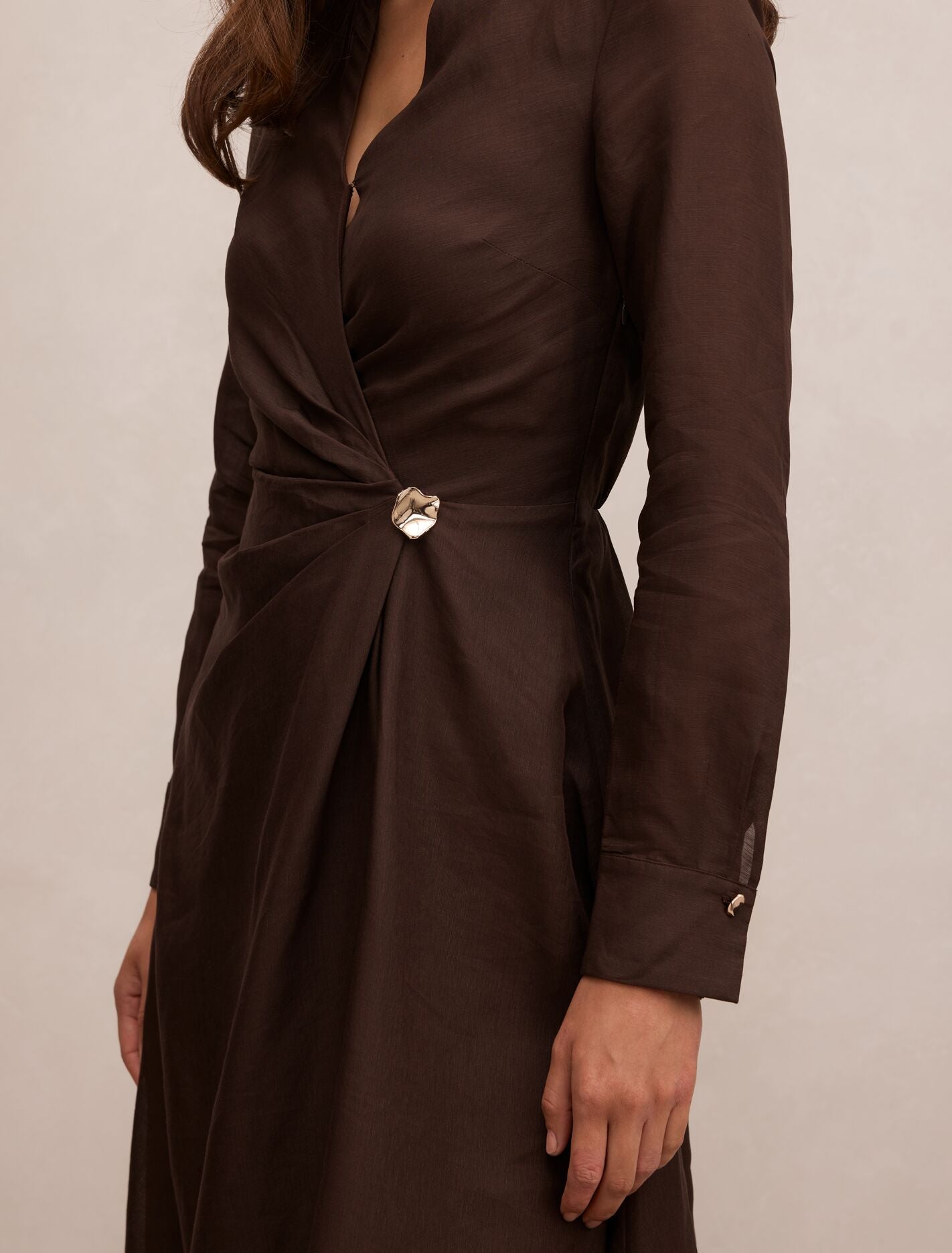 Francesca Linen Shirt Midi Dress Forever New