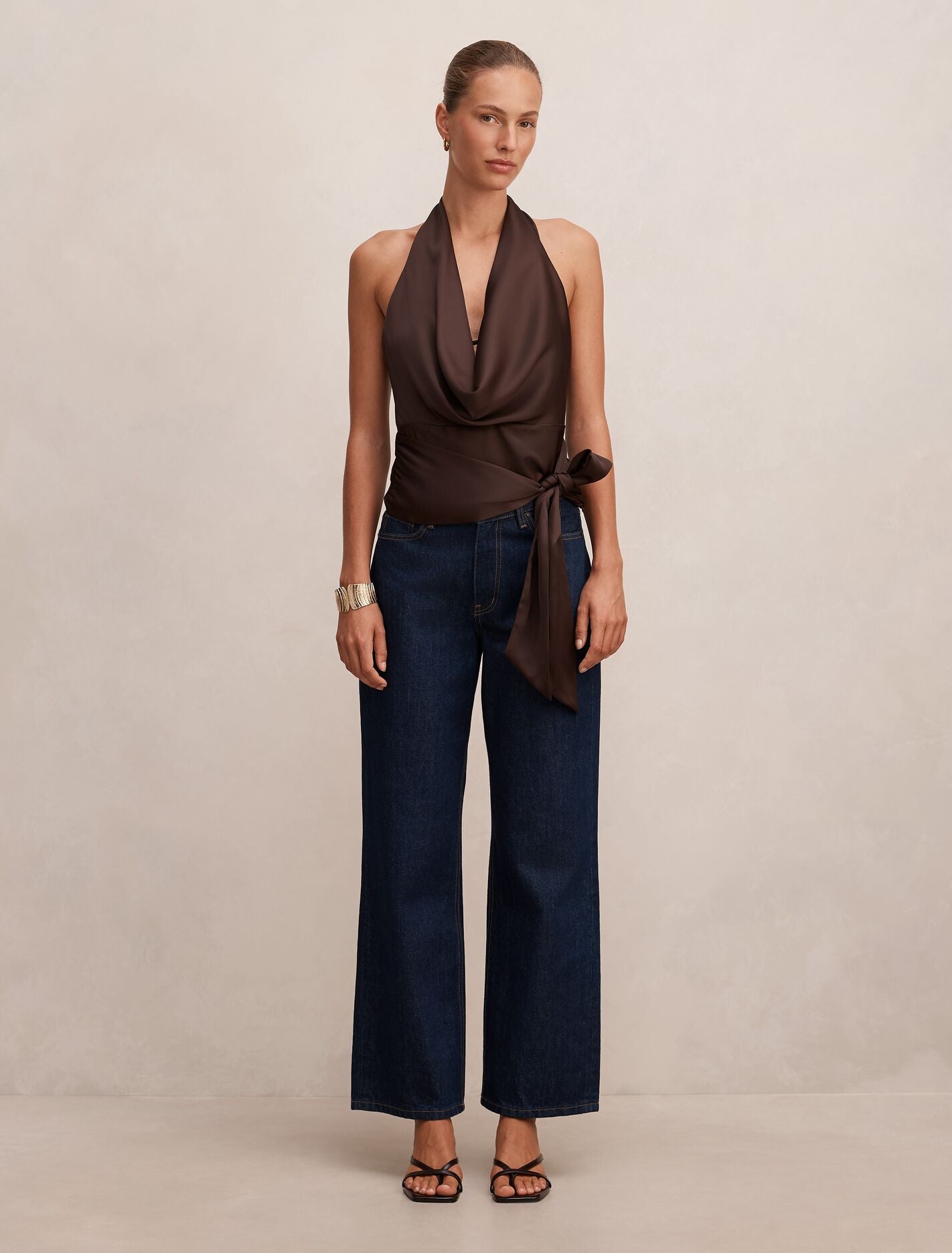 Jordyn Cowl Halter Tie Top Forever New