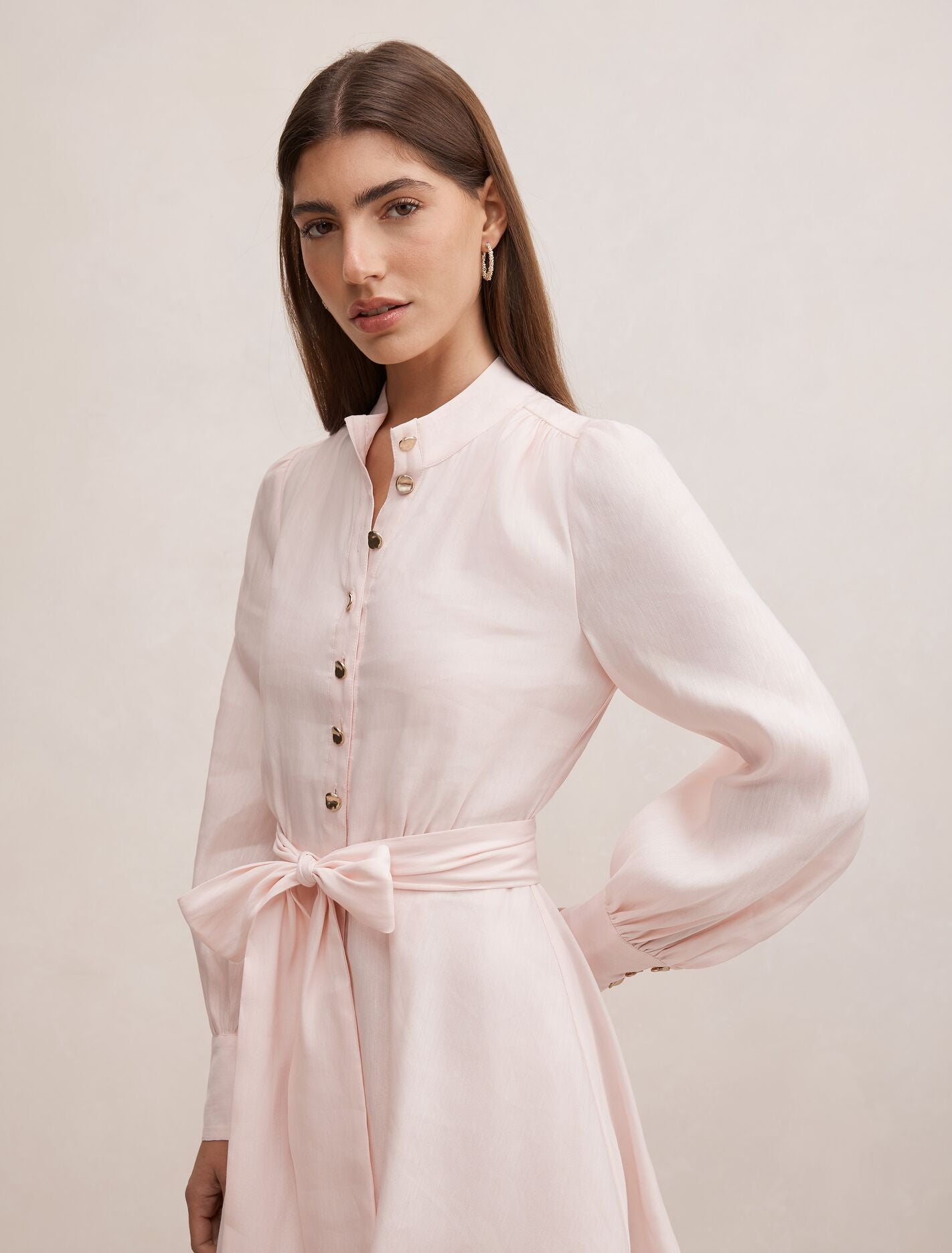 Elari High Neck Button Mini Dress Forever New