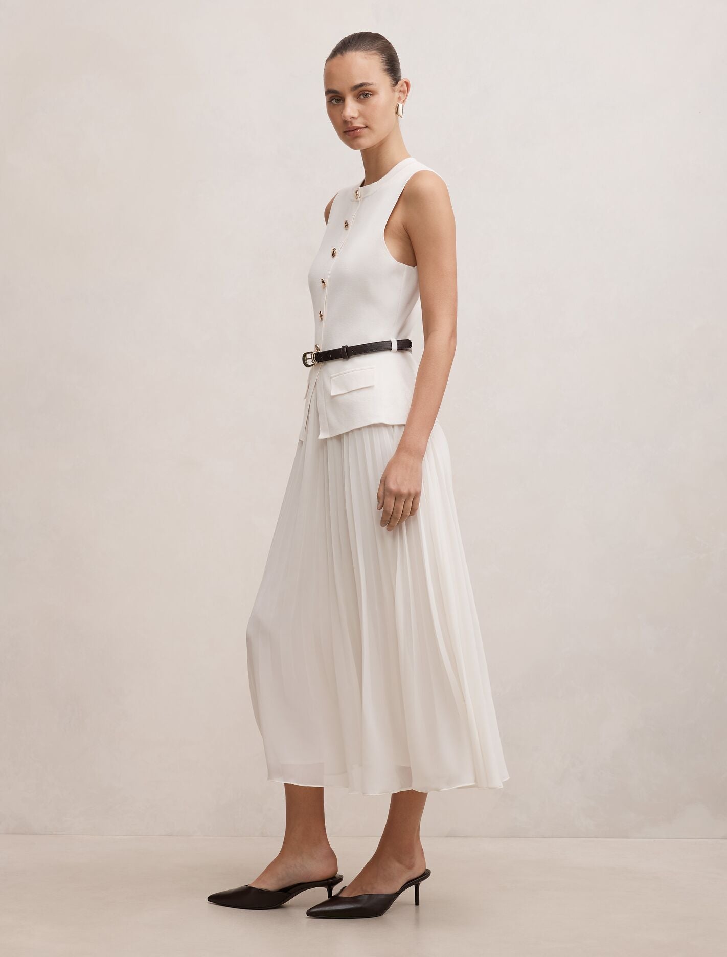 Carrie Woven Mix Knit Dress Forever New