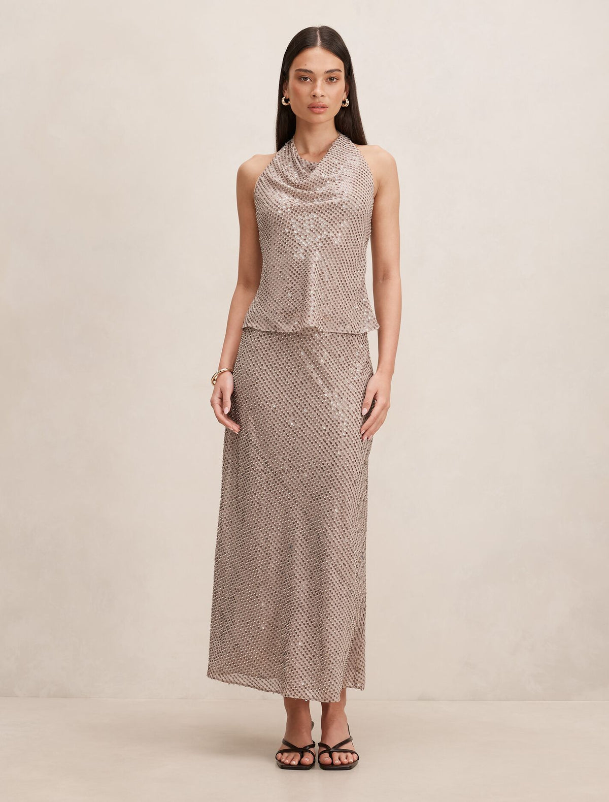 Amara Sequin Midi Skirt Forever New