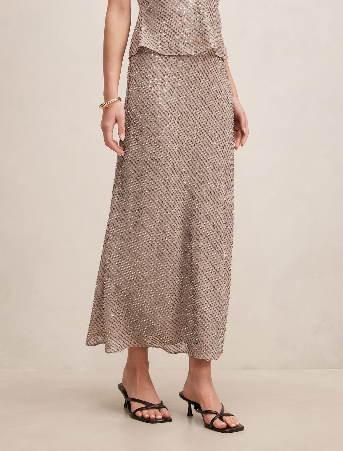 Amara Sequin Midi Skirt Forever New