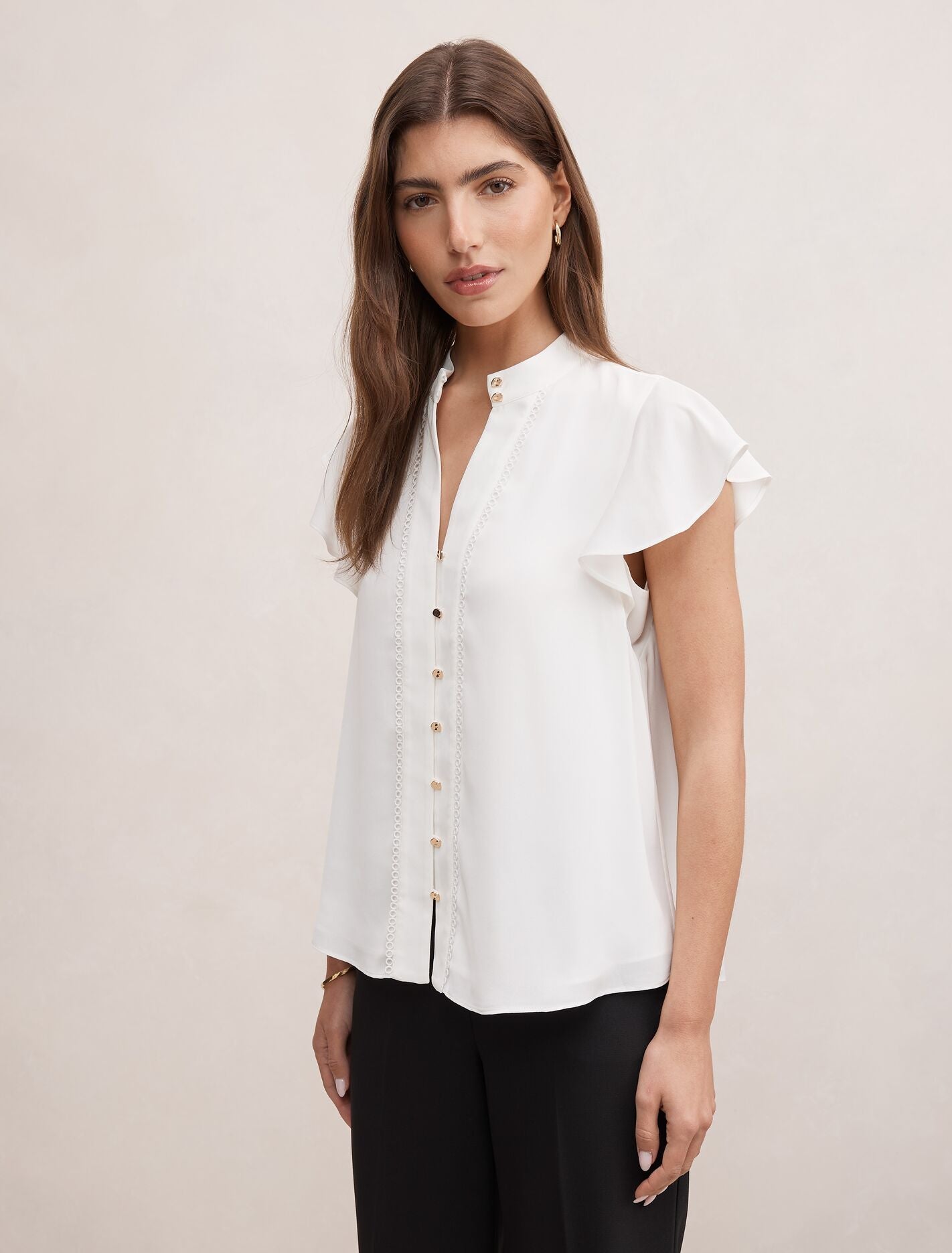 Jennie Flutter Sleeve Blouse Forever New