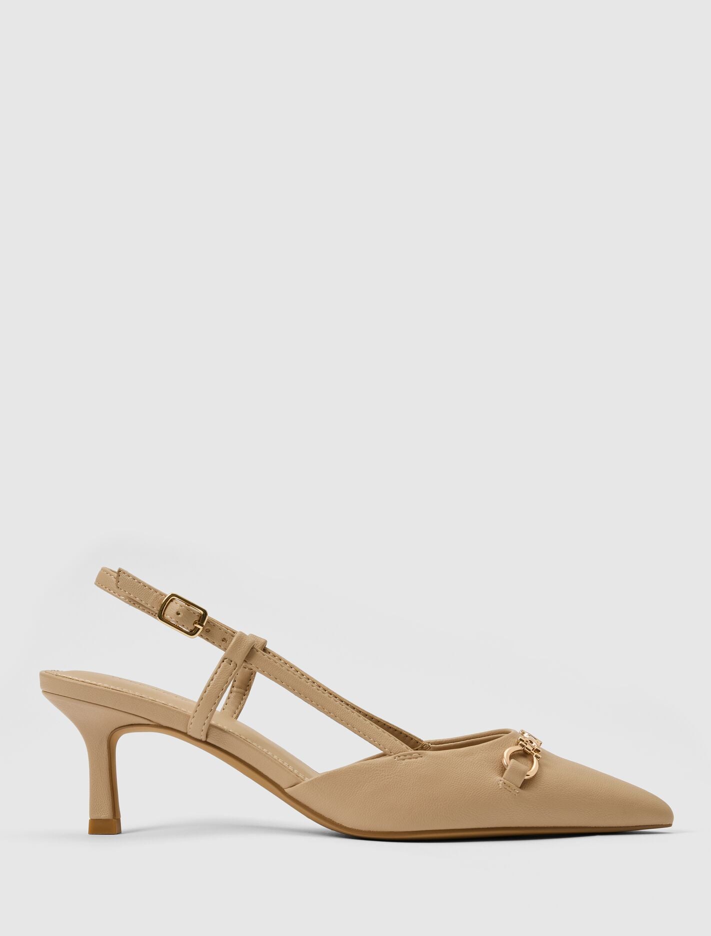Camille 2 Slingback Mid Heel Nude | Forever New