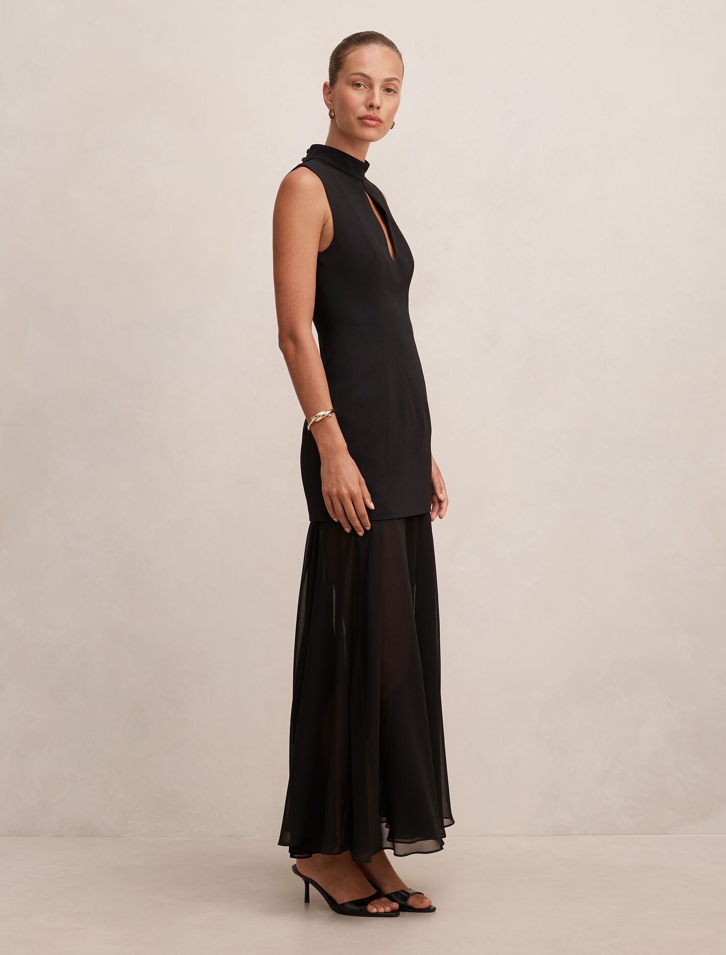 Pearl High Neck Underlay Dress Forever New