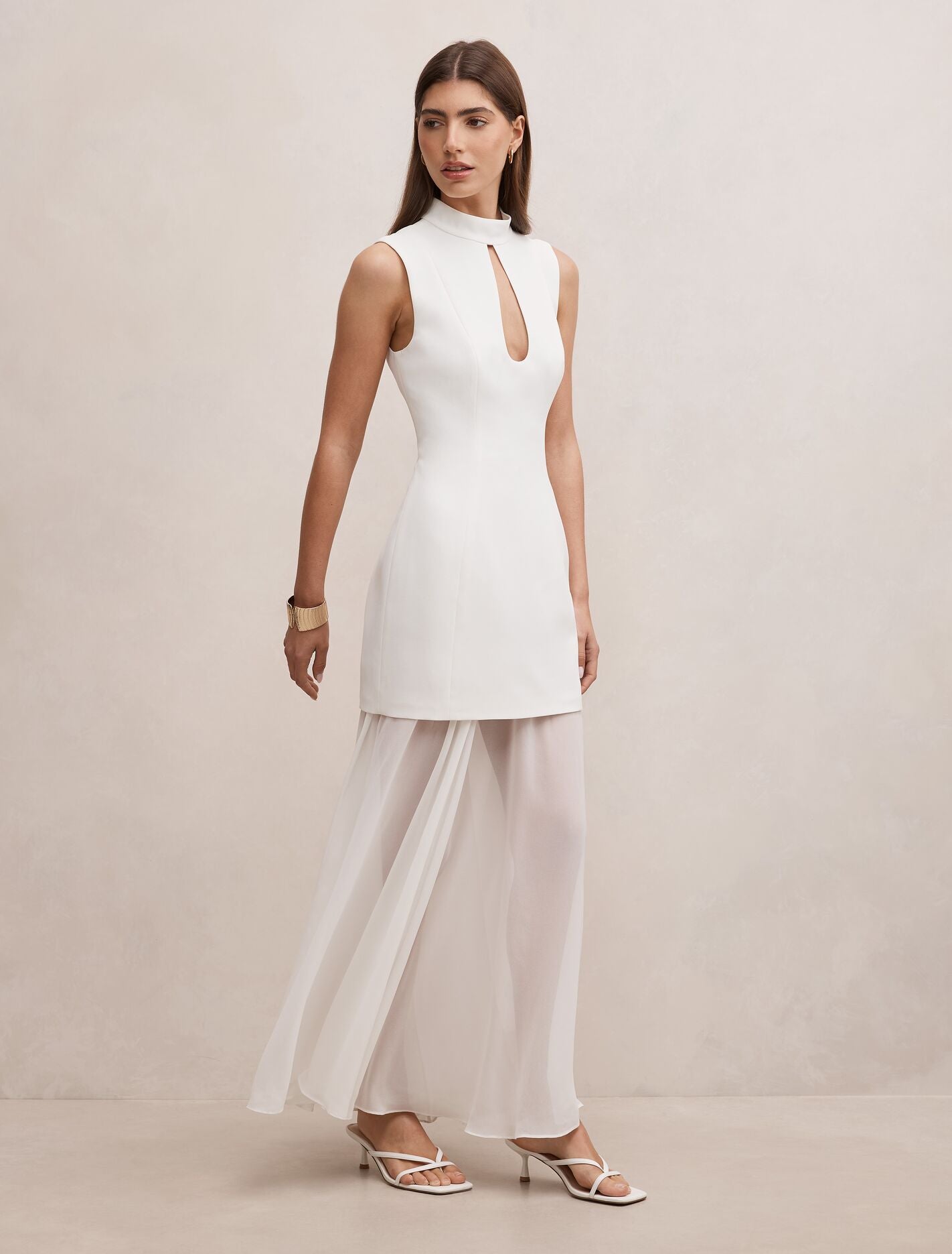 Pearl High Neck Underlay Dress Forever New