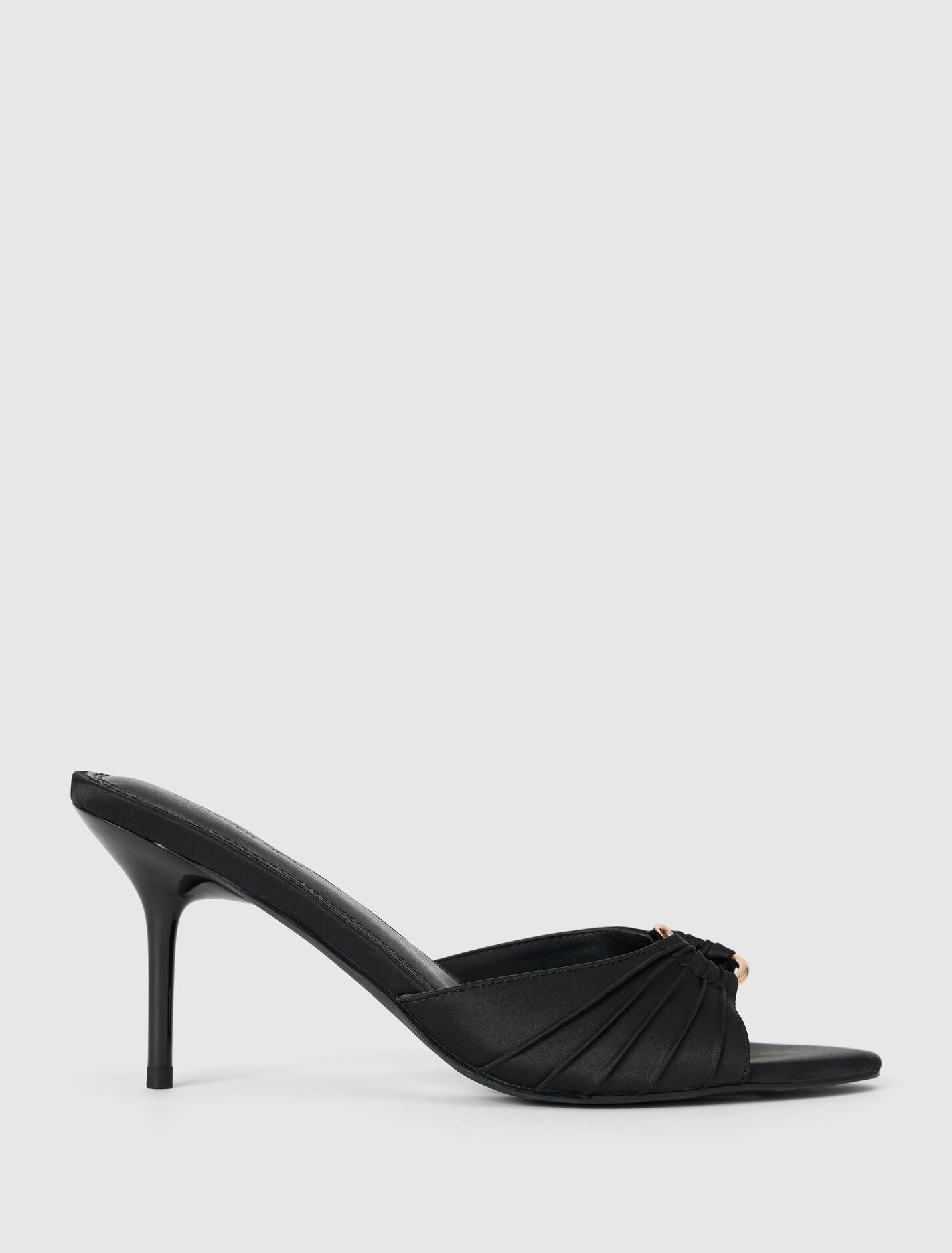 Kiana Gold Ring Detail Mule Heel Black Forever New