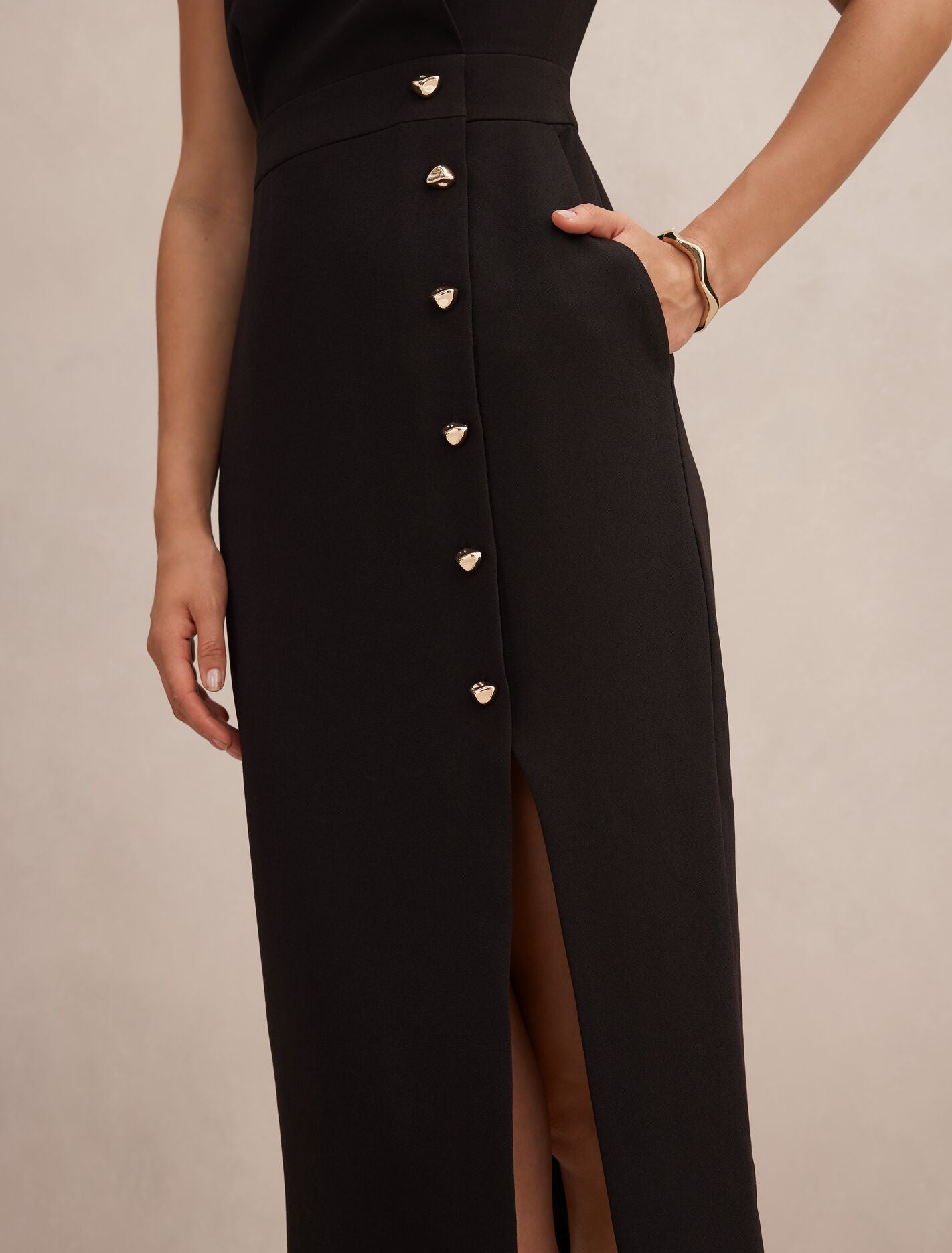 Lisette Column Button Midi Dress Forever New