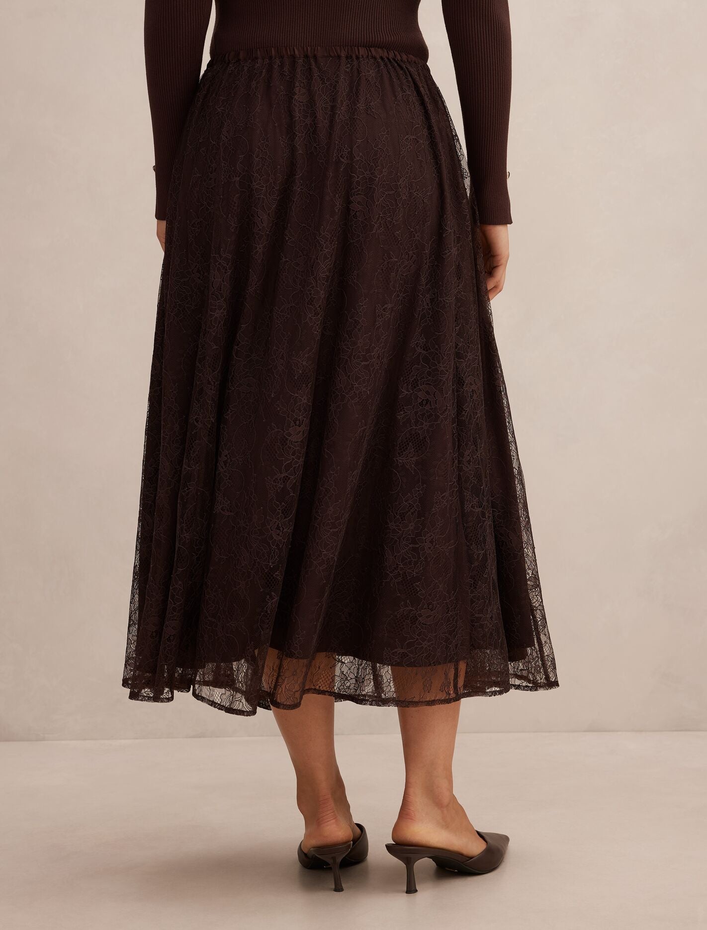 Heather Lace Midi Skirt Forever New