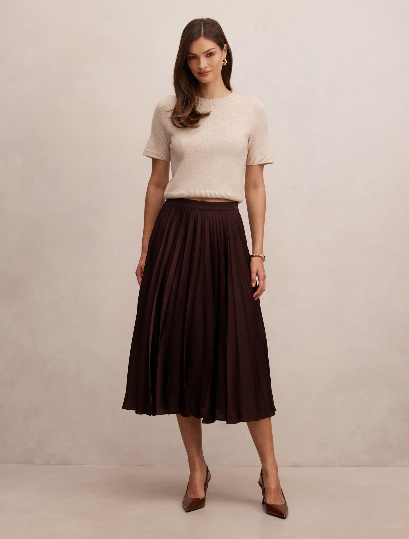 Danielle Pleated Midi Skirt Forever New