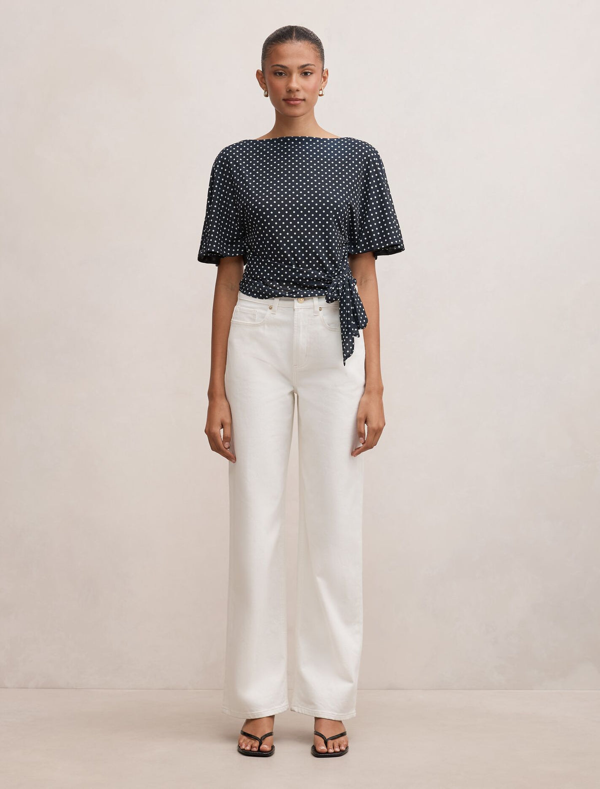 Paige Flutter Sleeve Tie Back Top Forever New