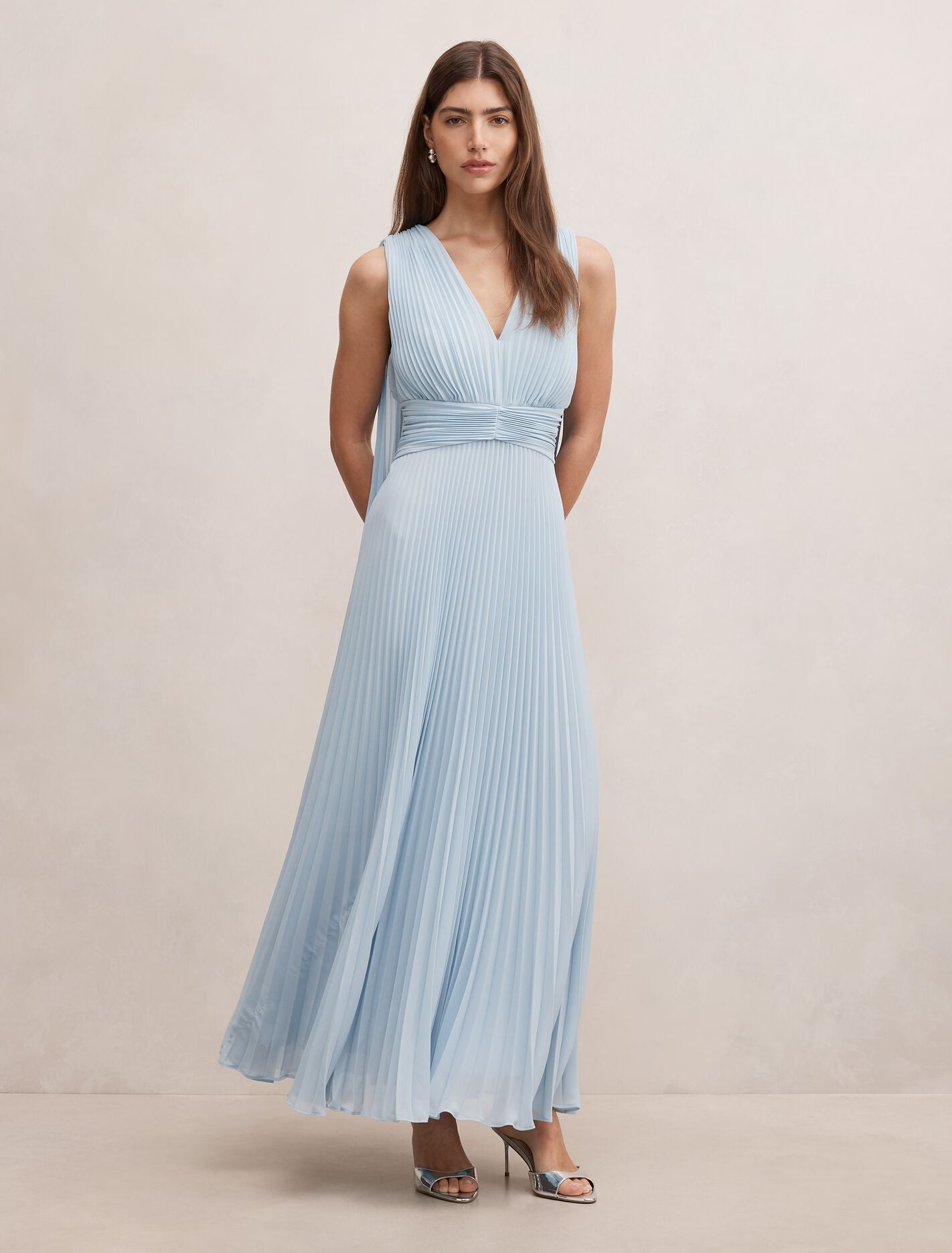 Leia Pleated Cape Maxi Dress Forever New