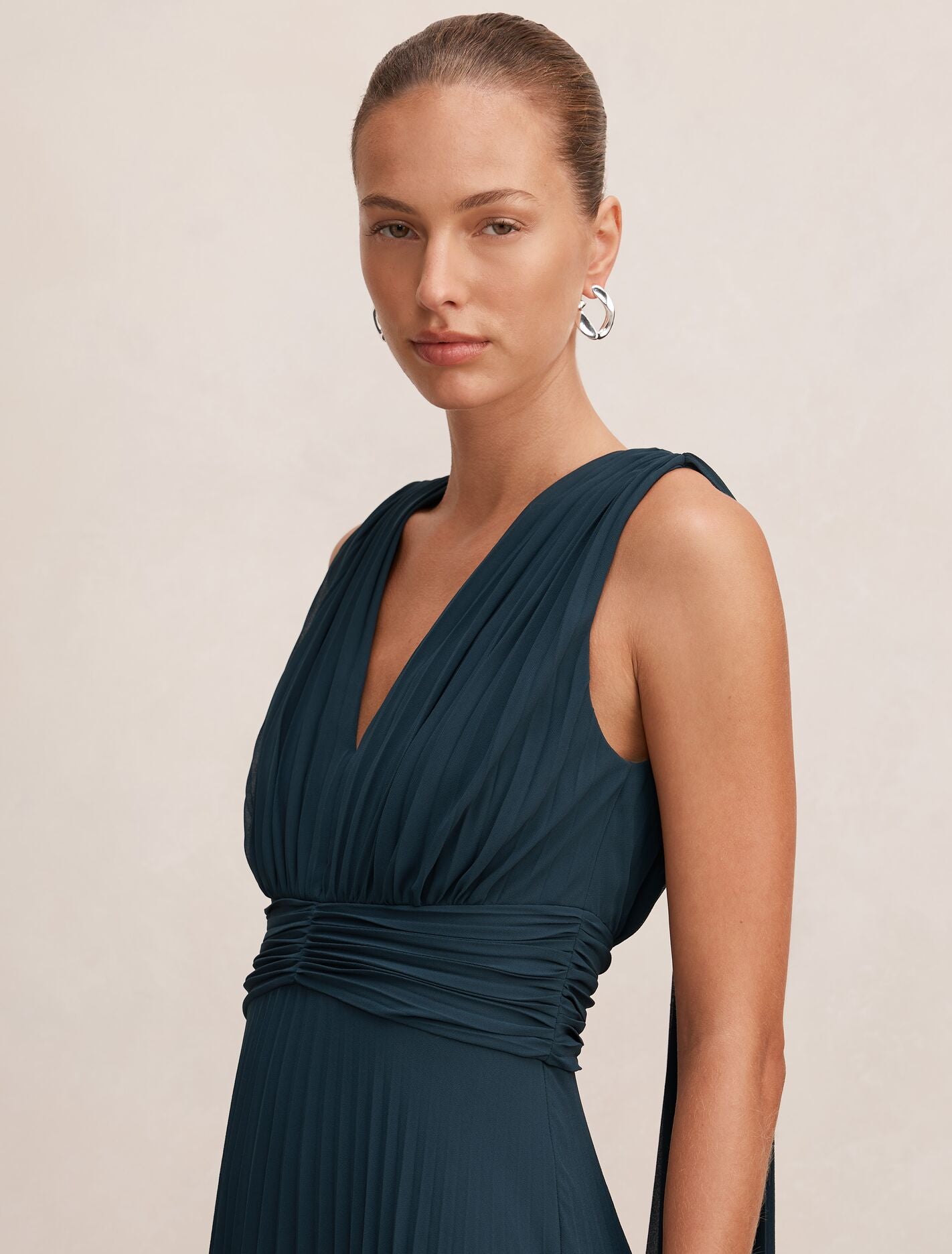 Leia Pleated Cape Maxi Dress Forever New