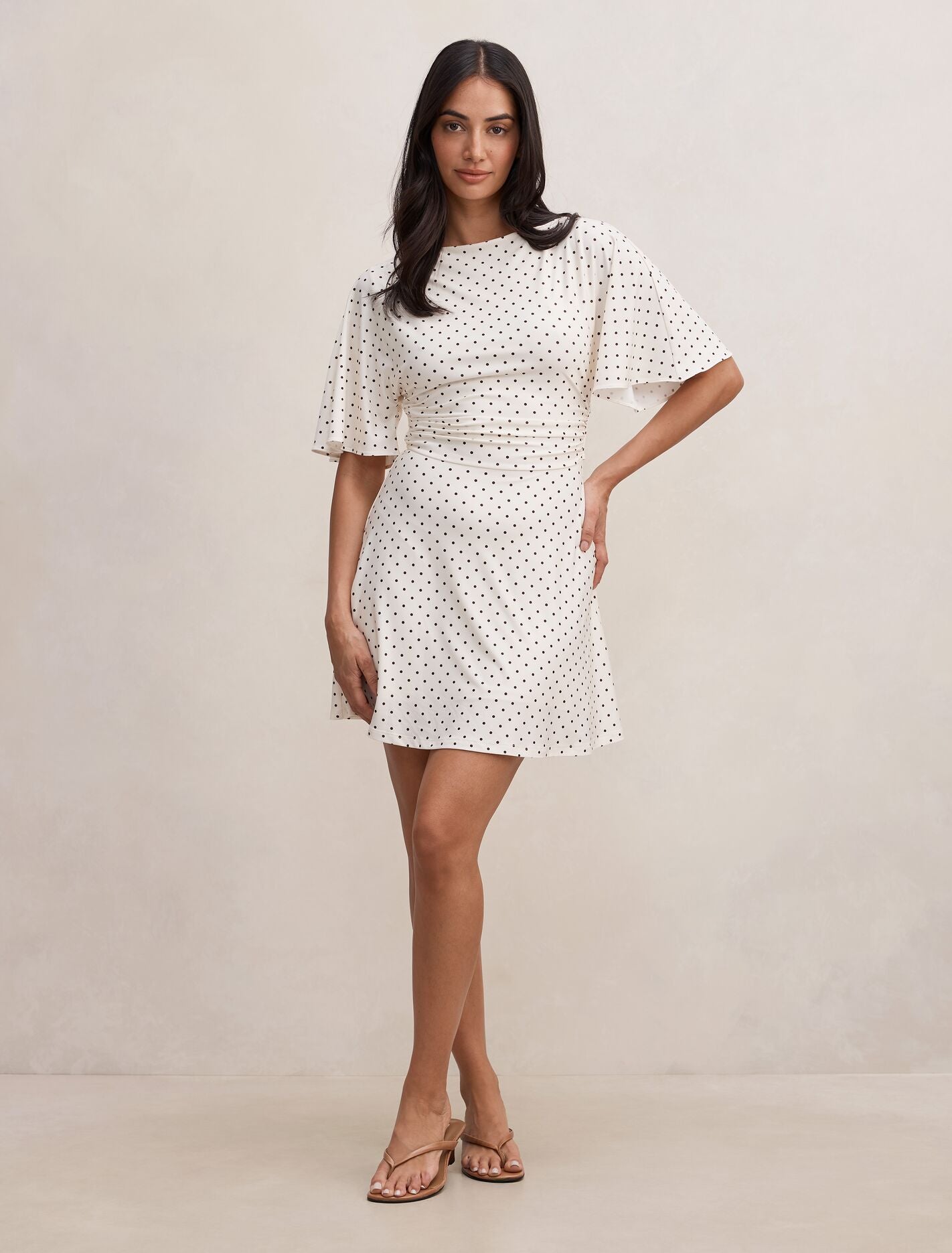 Cora Flutter Sleeve Tie Mini Dress Forever New