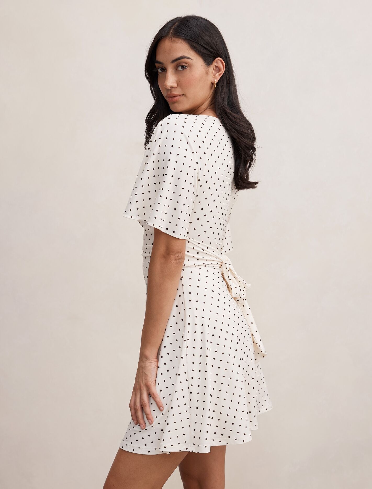 Cora Flutter Sleeve Tie Mini Dress Forever New