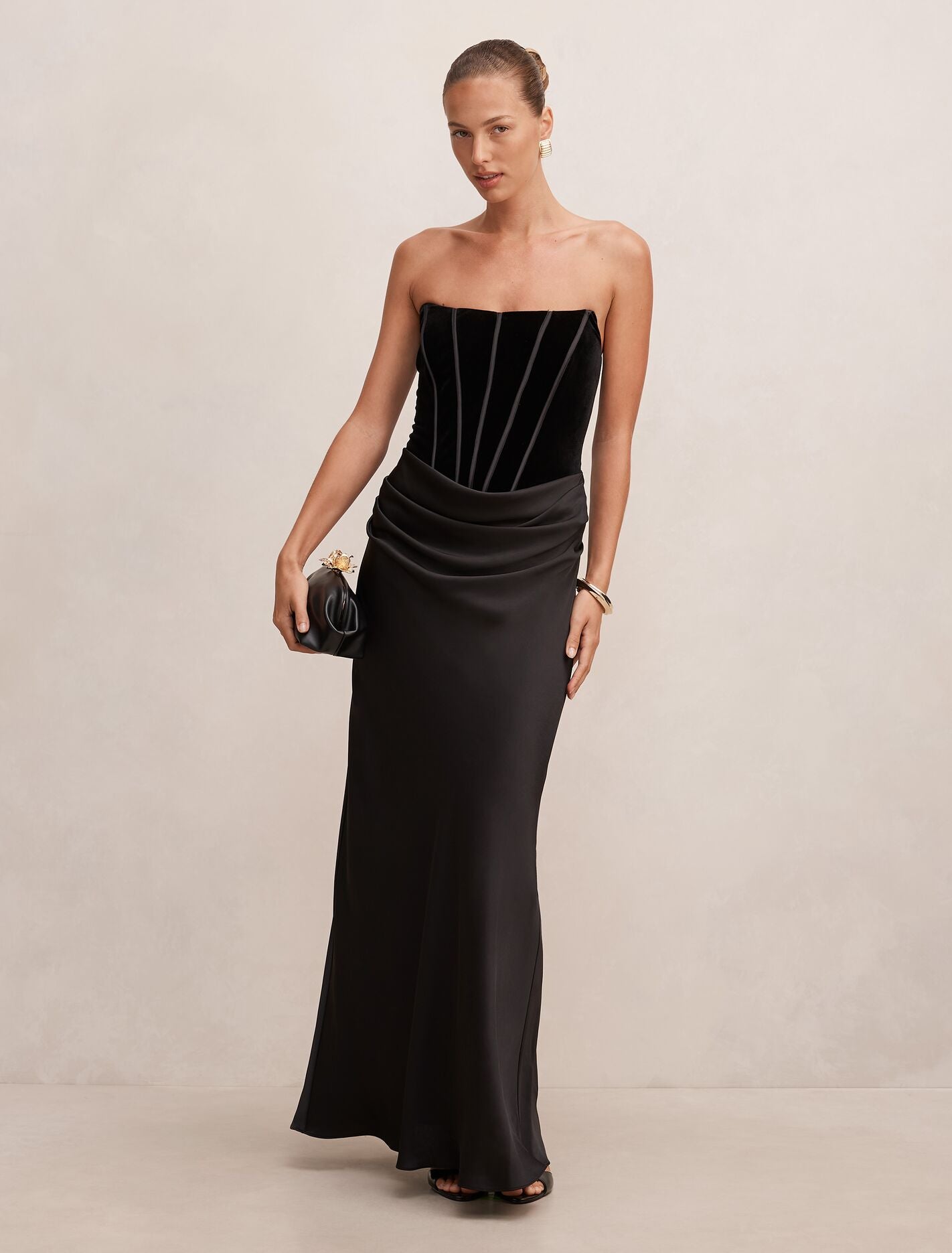 Isra Velvet Corset Maxi Dress Forever New