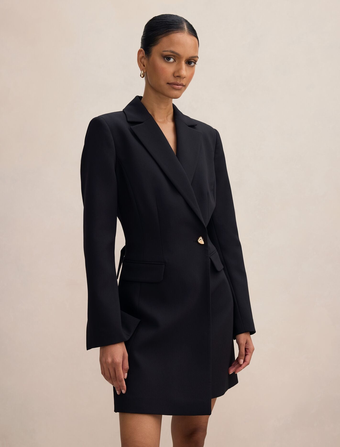 Saskia Petite Cinched Blazer Dress Black Forever New
