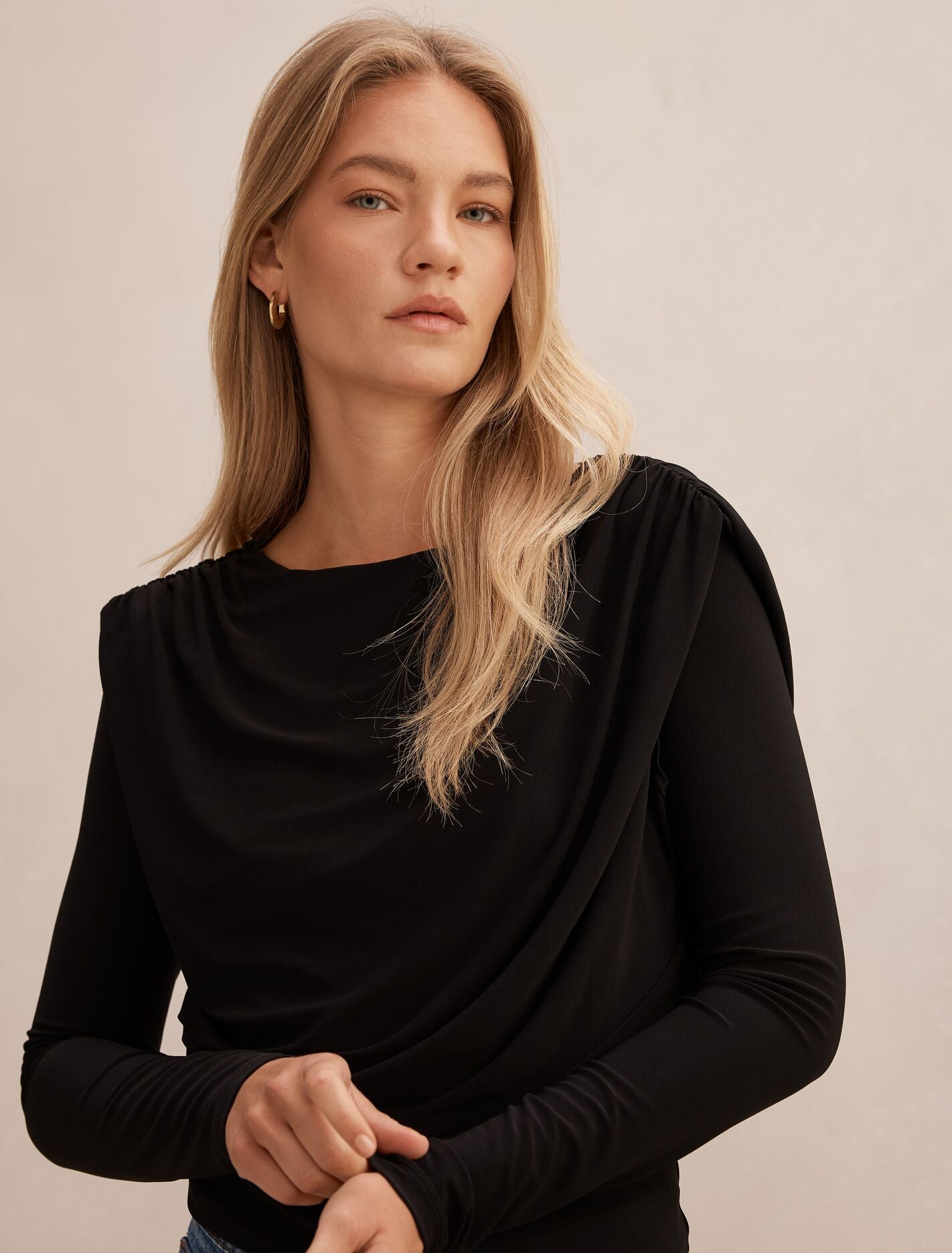 Estelle Bubble Waist Long Sleeve Top Forever New