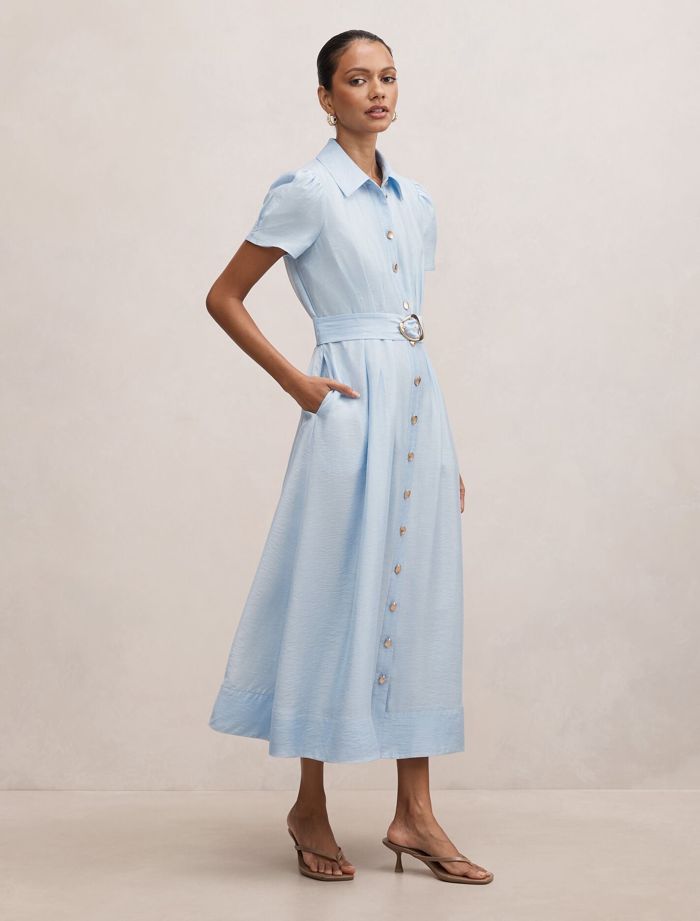 Avery Petite Short Sleeve Midi Dress