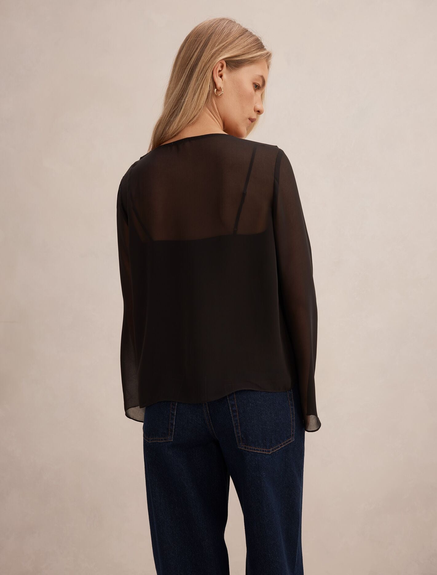 Lottie Sheer Long Sleeve Top Forever New