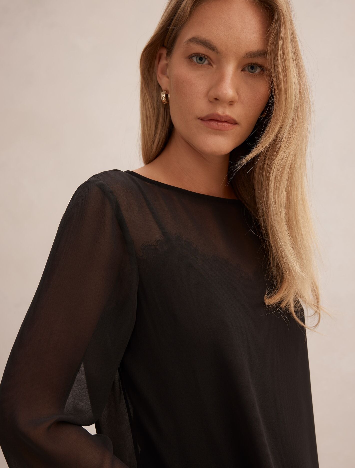 Lottie Sheer Long Sleeve Top Forever New