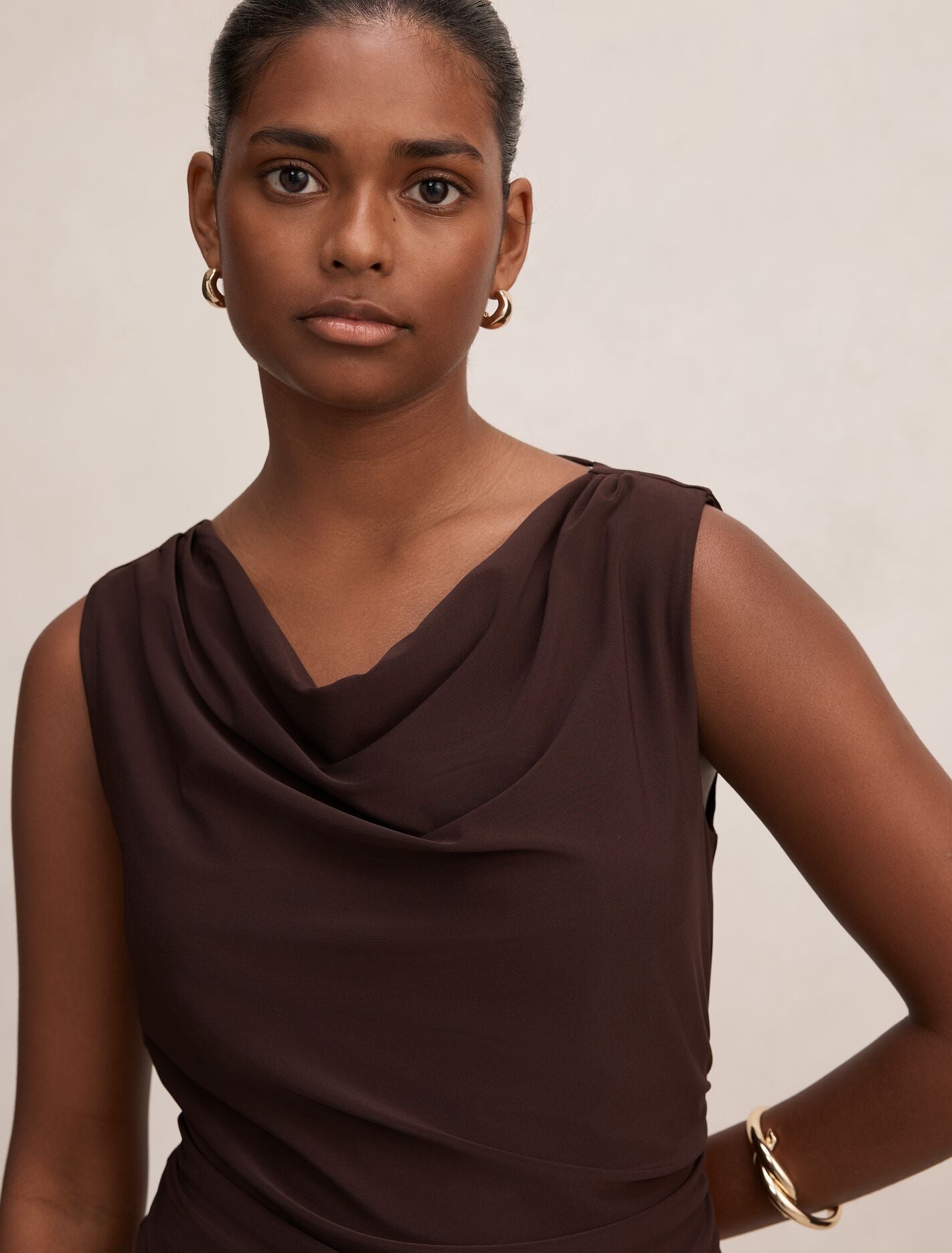 Ada Petite Drape Cowl Back Top Forever New