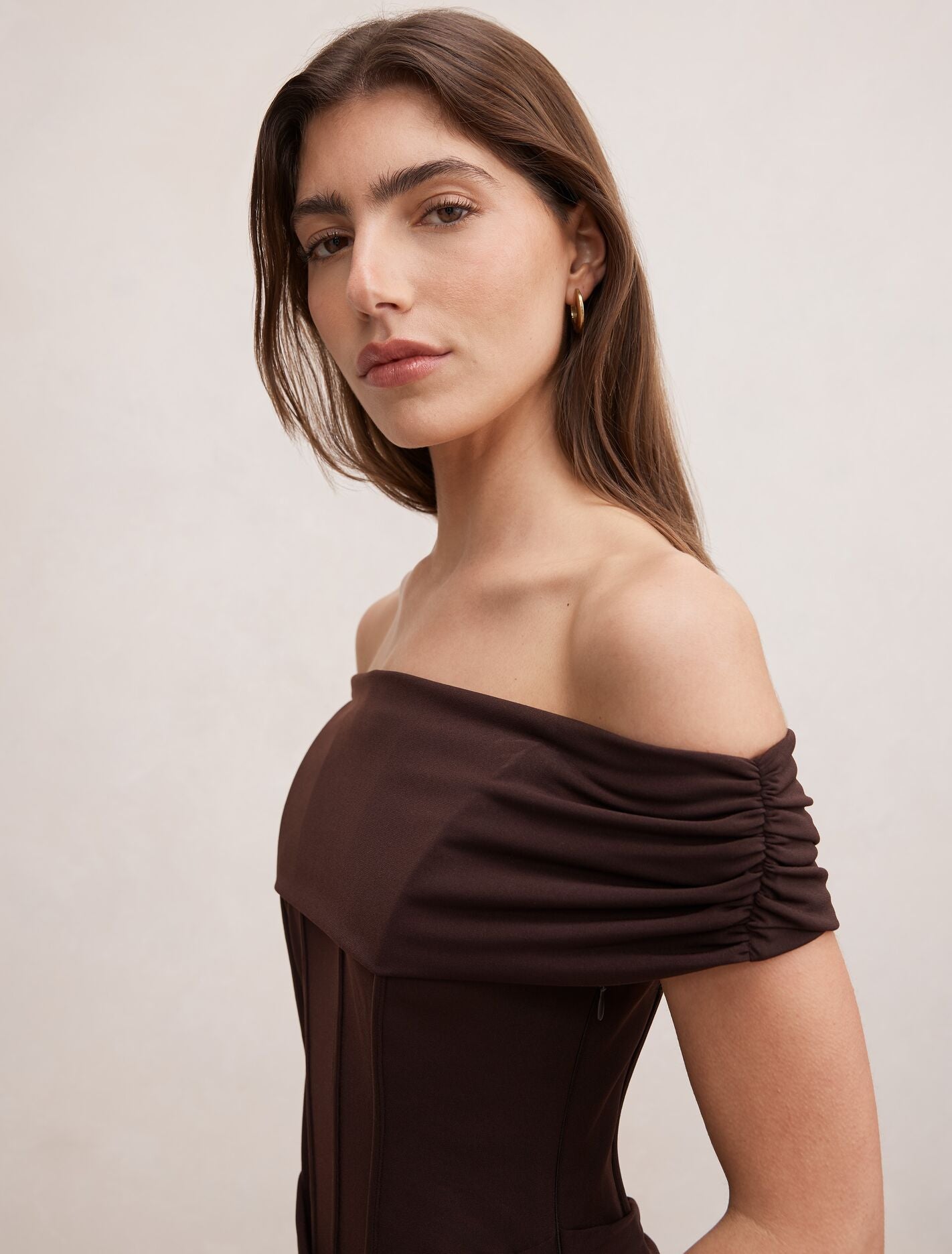 Ania Ruched Bardot Maxi Dress Forever New