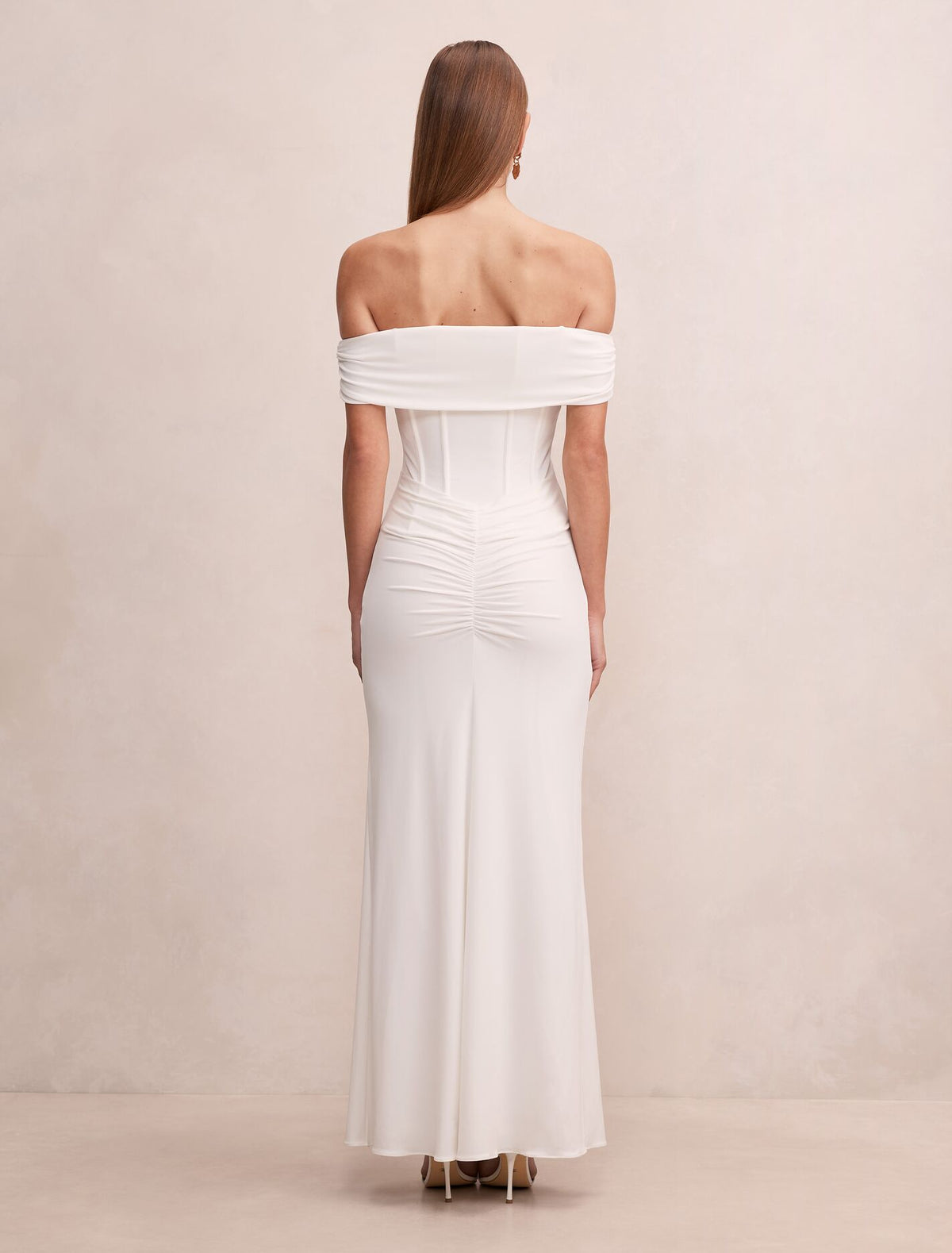 Ania Ruched Bardot Maxi Dress