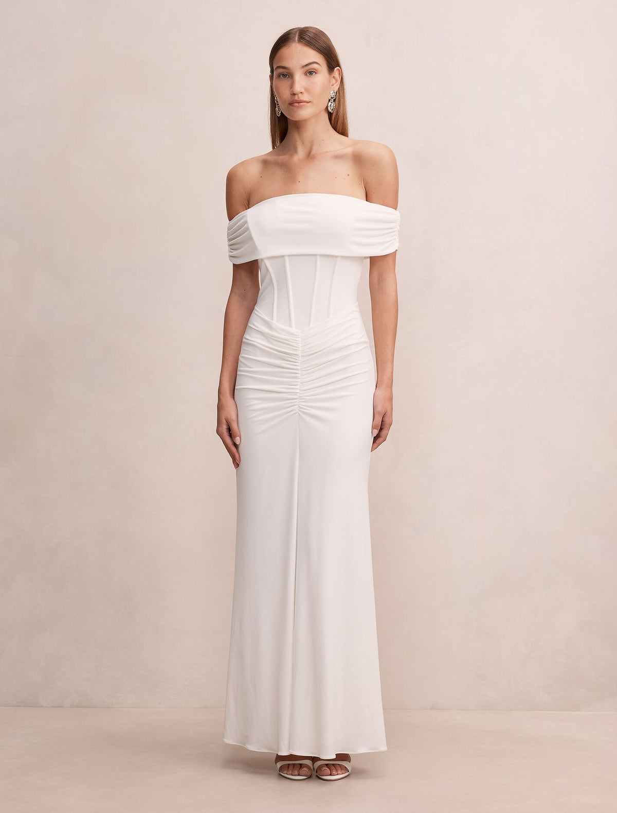 Ania Ruched Bardot Maxi Dress